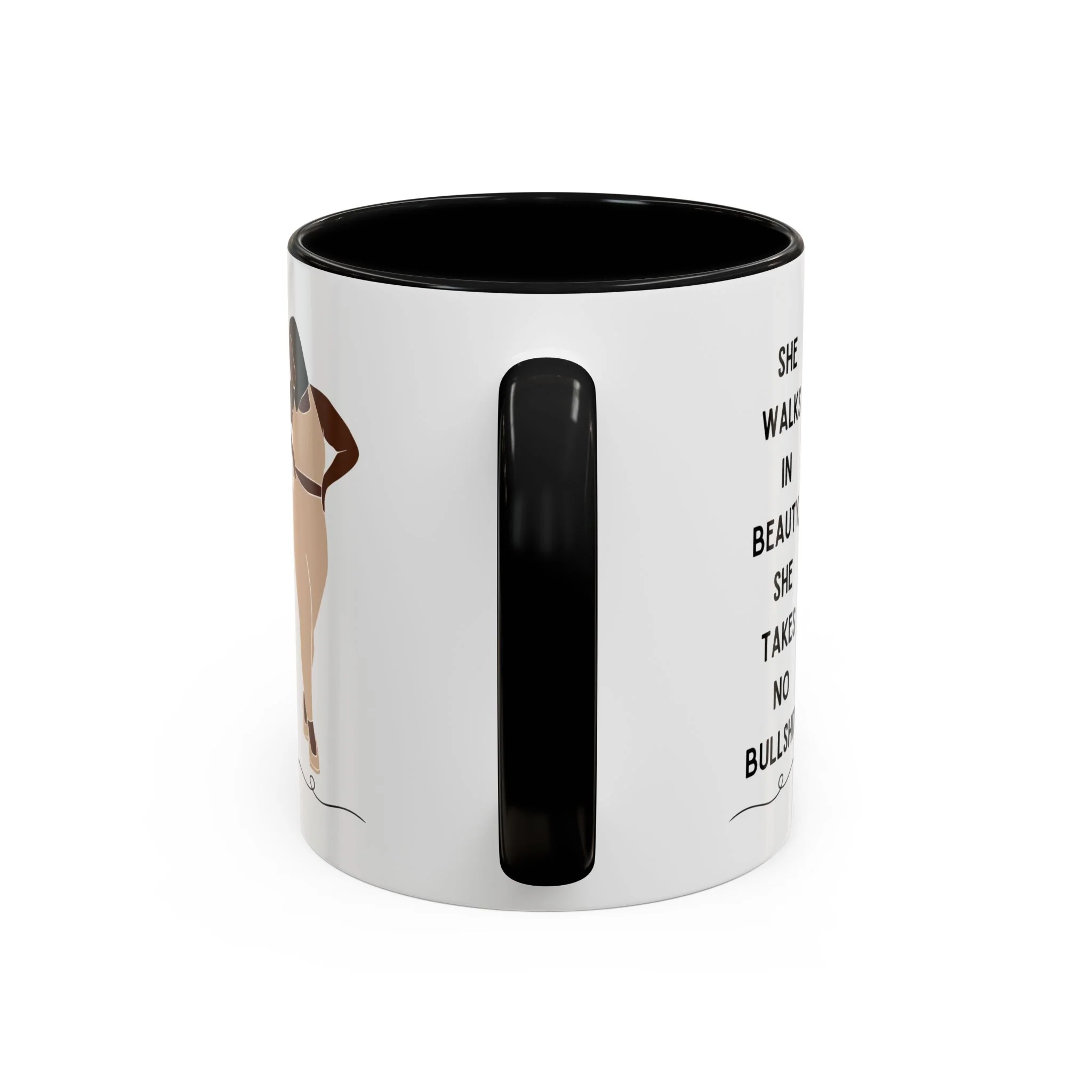 She Walks in Beauty, She Takes No Bullshit Accent Coffee Mug 11oz - Image 4