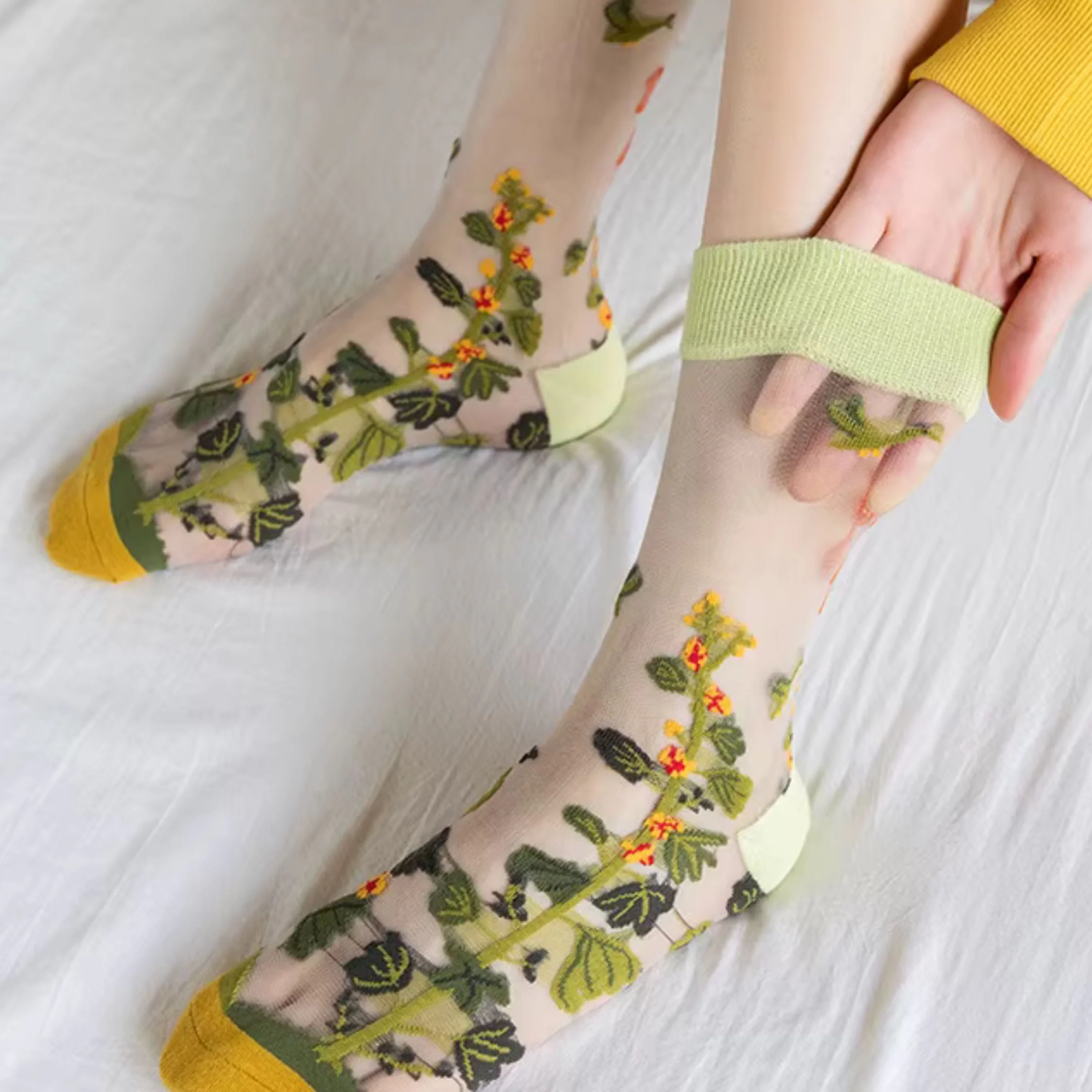 Sheer Plant Lover Socks in 8 Nature-Inspired Styles [Fits Size 5-9] - Image 13