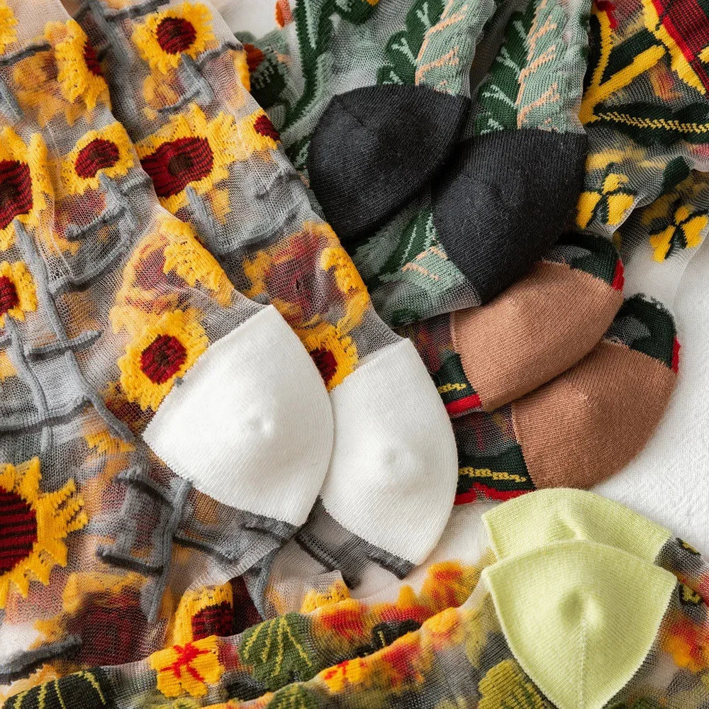Sheer Plant Lover Socks in 8 Nature-Inspired Styles [Fits Size 5-9] - Image 17