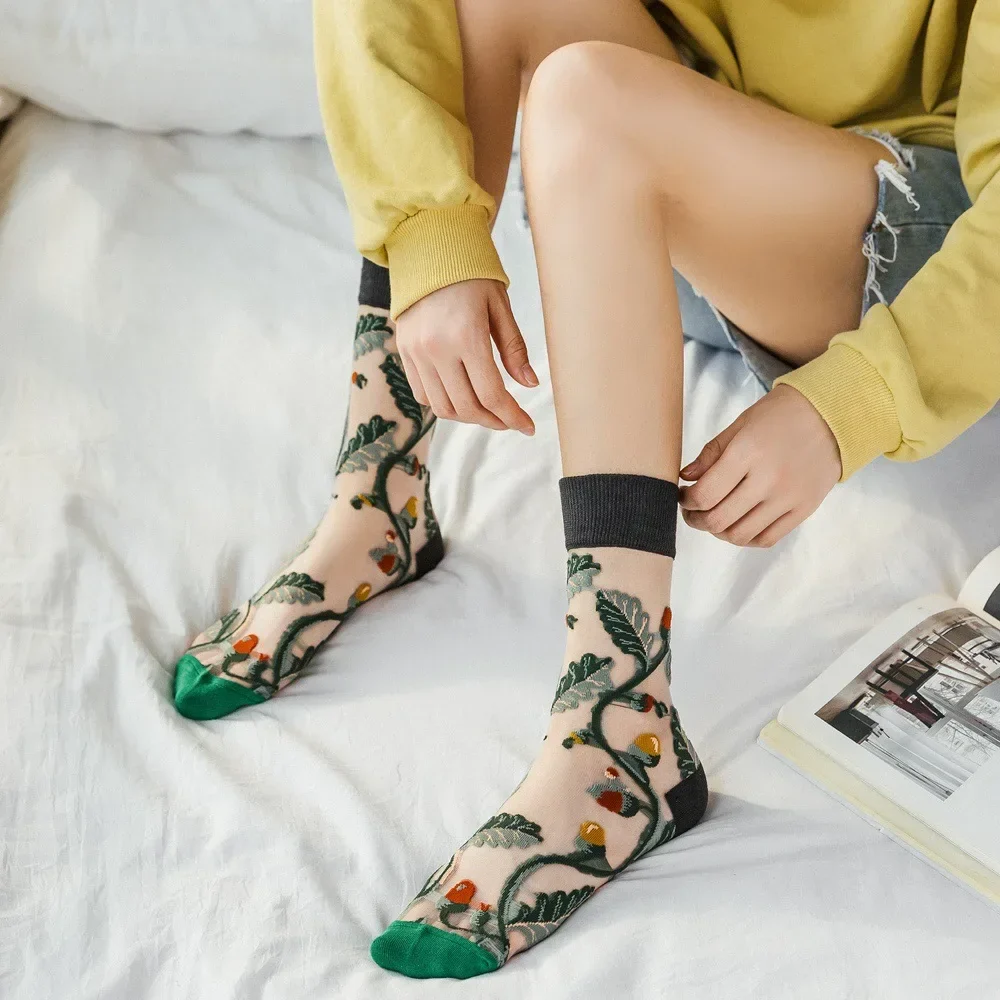Sheer Plant Lover Socks in 8 Nature-Inspired Styles [Fits Size 5-9] - Image 8