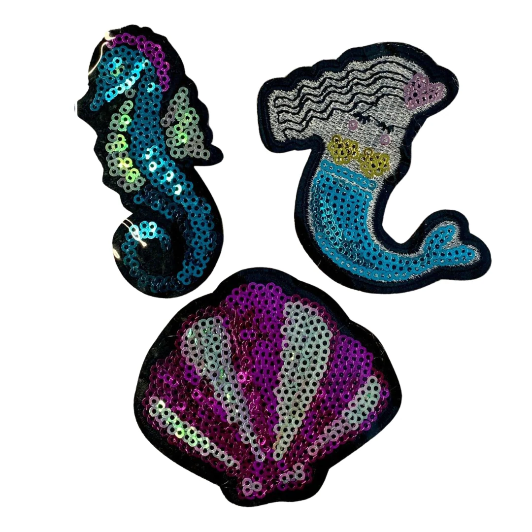 Shell Mermaid Sequined Patches | Set of 3 - Image 2