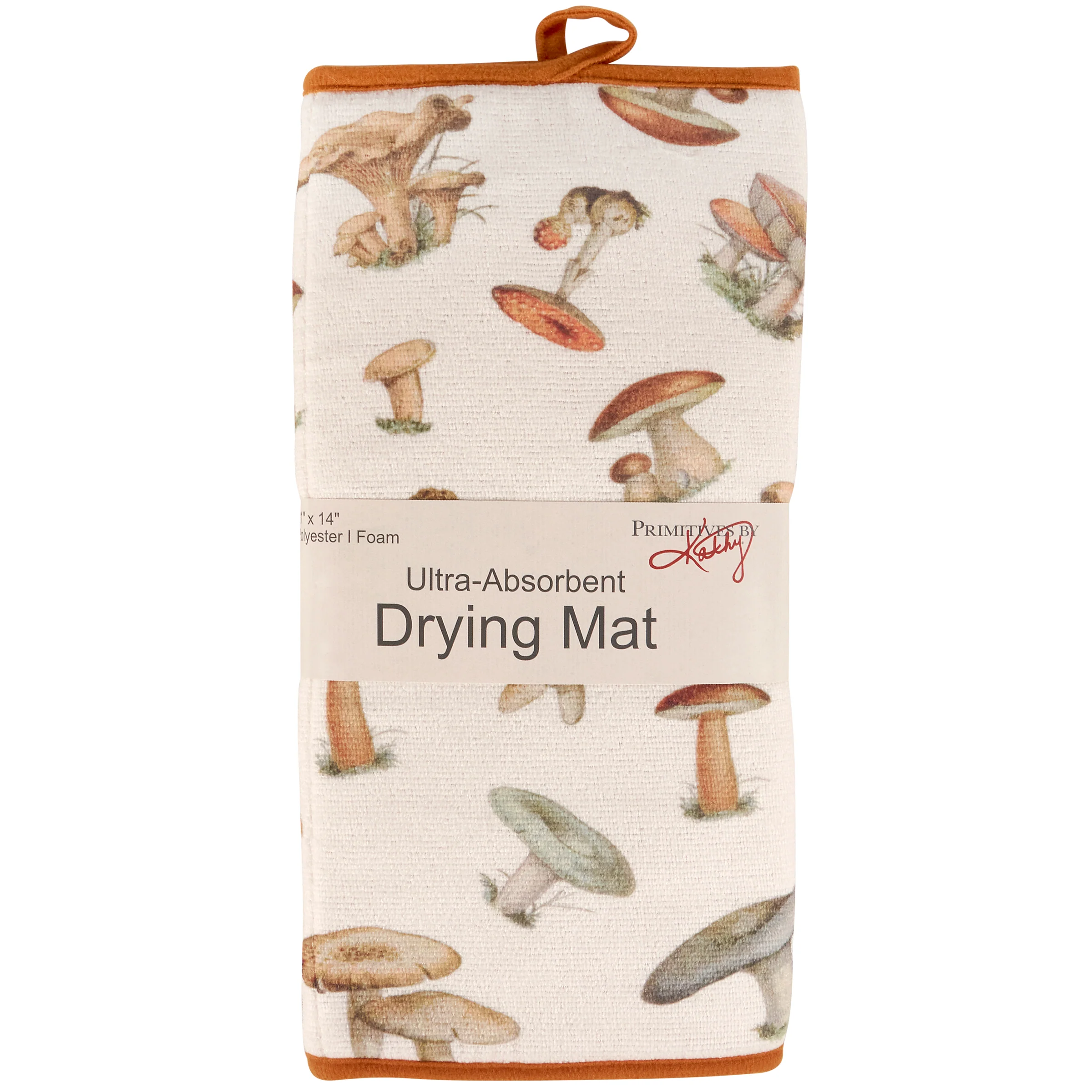 Holy Shiitake Ultra-Absorbent Drying Mat | Vintage Art of Wild Mushrooms Dish Drainer Pad | 21" x 14" - Image 3