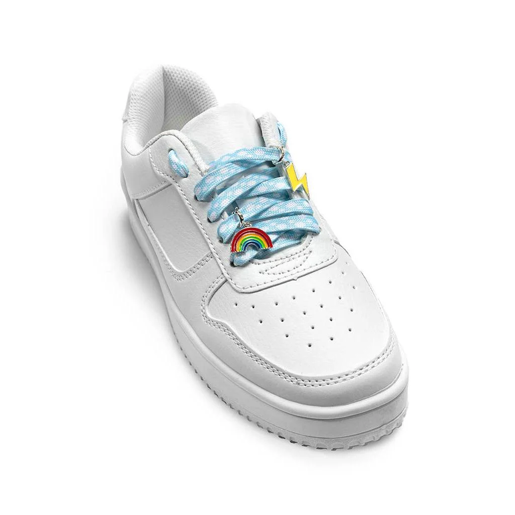 Clouds Shoelaces with Rainbow & Lightning Charms Set | Shoestrings with Charms Set - Image 3