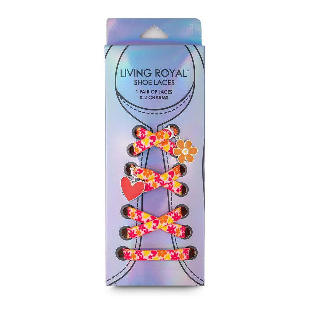 Flowers Shoelaces with Flower & Heart Charms | Shoestrings with Charms Set - Image 2