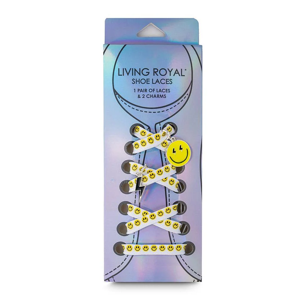 Happy Faces Shoelaces with Lightning Bolt Eyes Smiley Face Charms Set | Shoestrings with Charm Set - Image 2