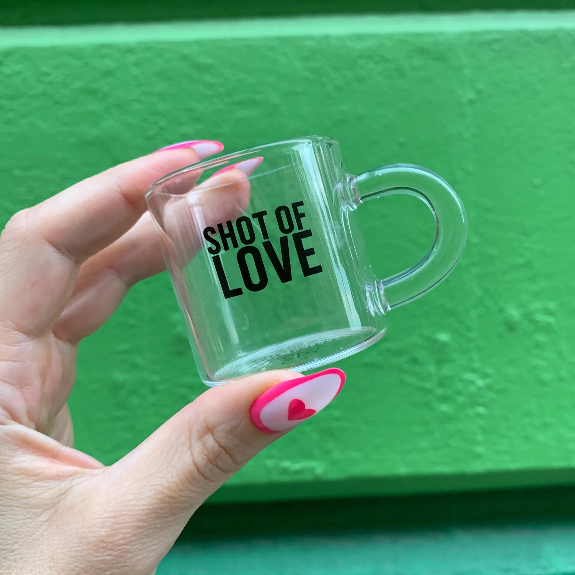Shot of Love Glass Espresso Cup | Coffee Tea Clear Mug