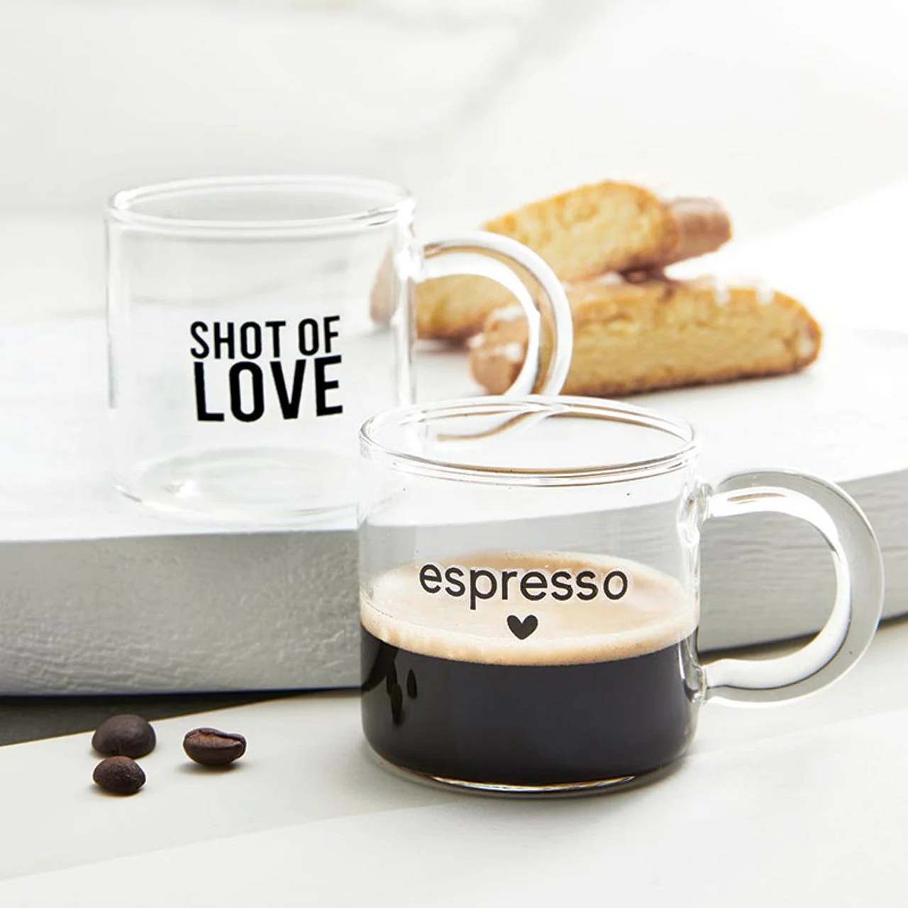 Shot of Love Glass Espresso Cup | Coffee Tea Clear Mug - Image 5