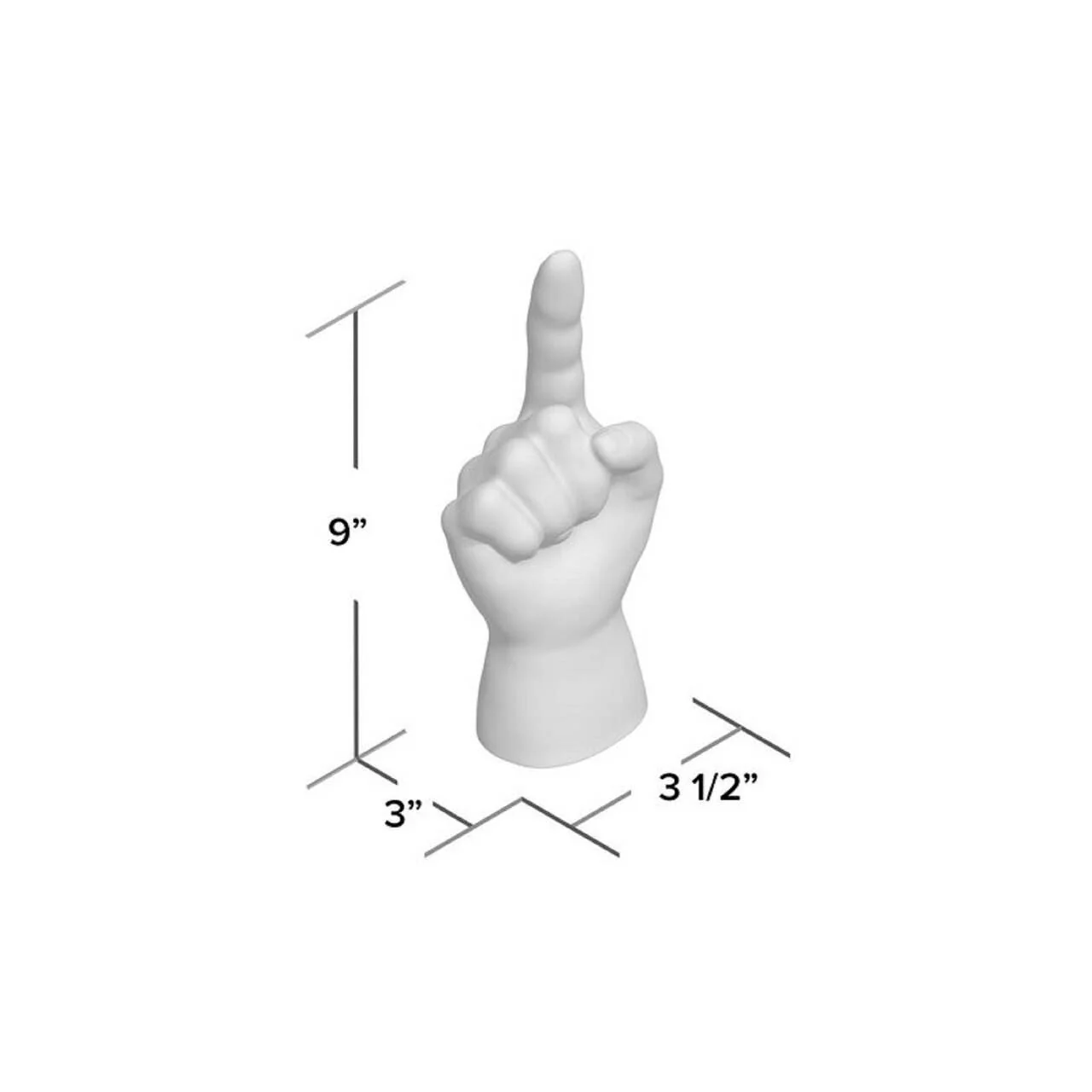 Silver Middle Finger Tabletop Sculpture – 9" Long - Image 5