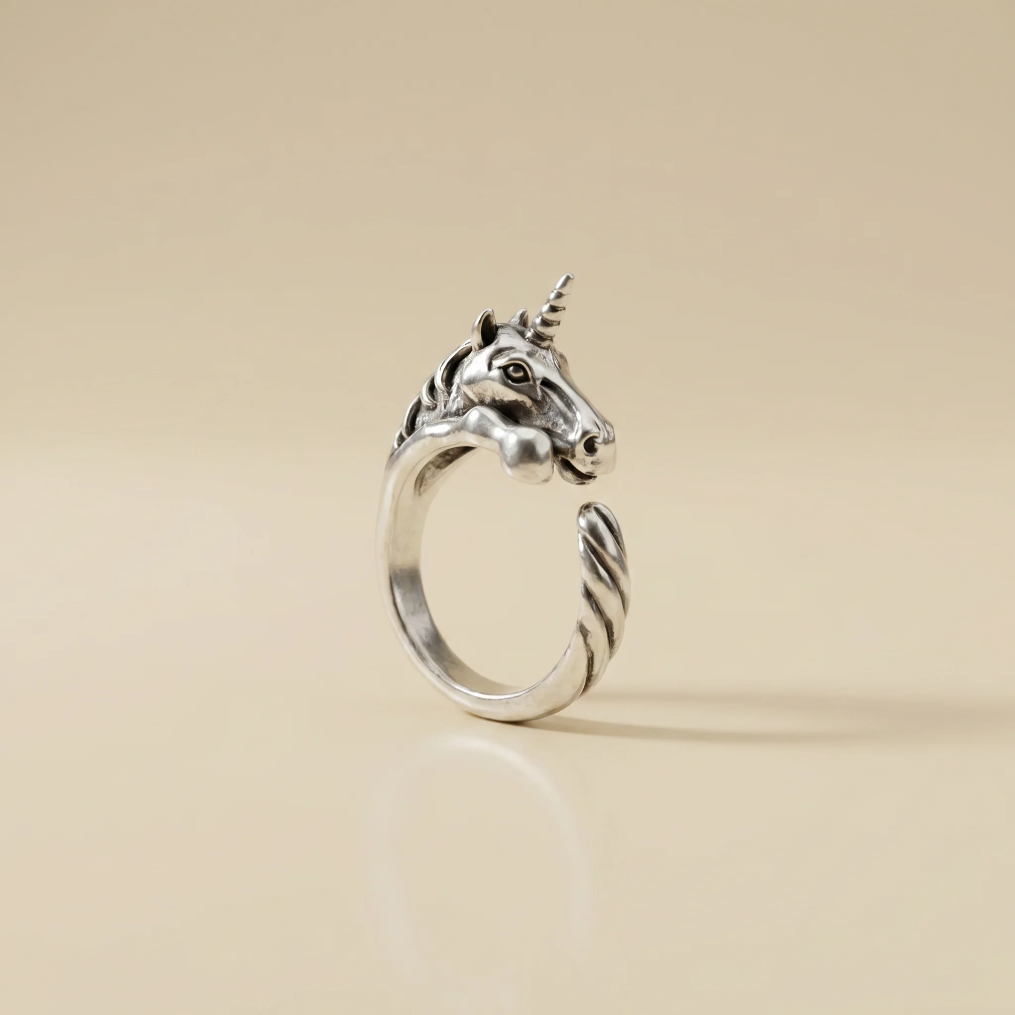 Silver Unicorn Ring | Figural Unicorn Ring Size 7