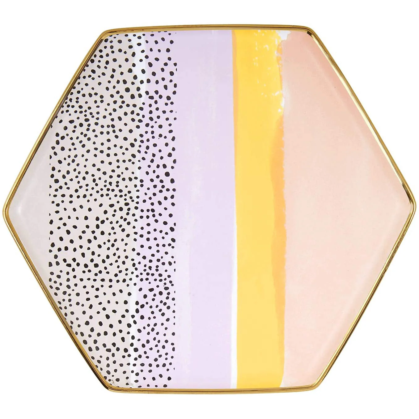 Sippin' Hexagon Mug and Saucer Set in Peach, Black Dot, and Honey | Gift for Her - Image 7
