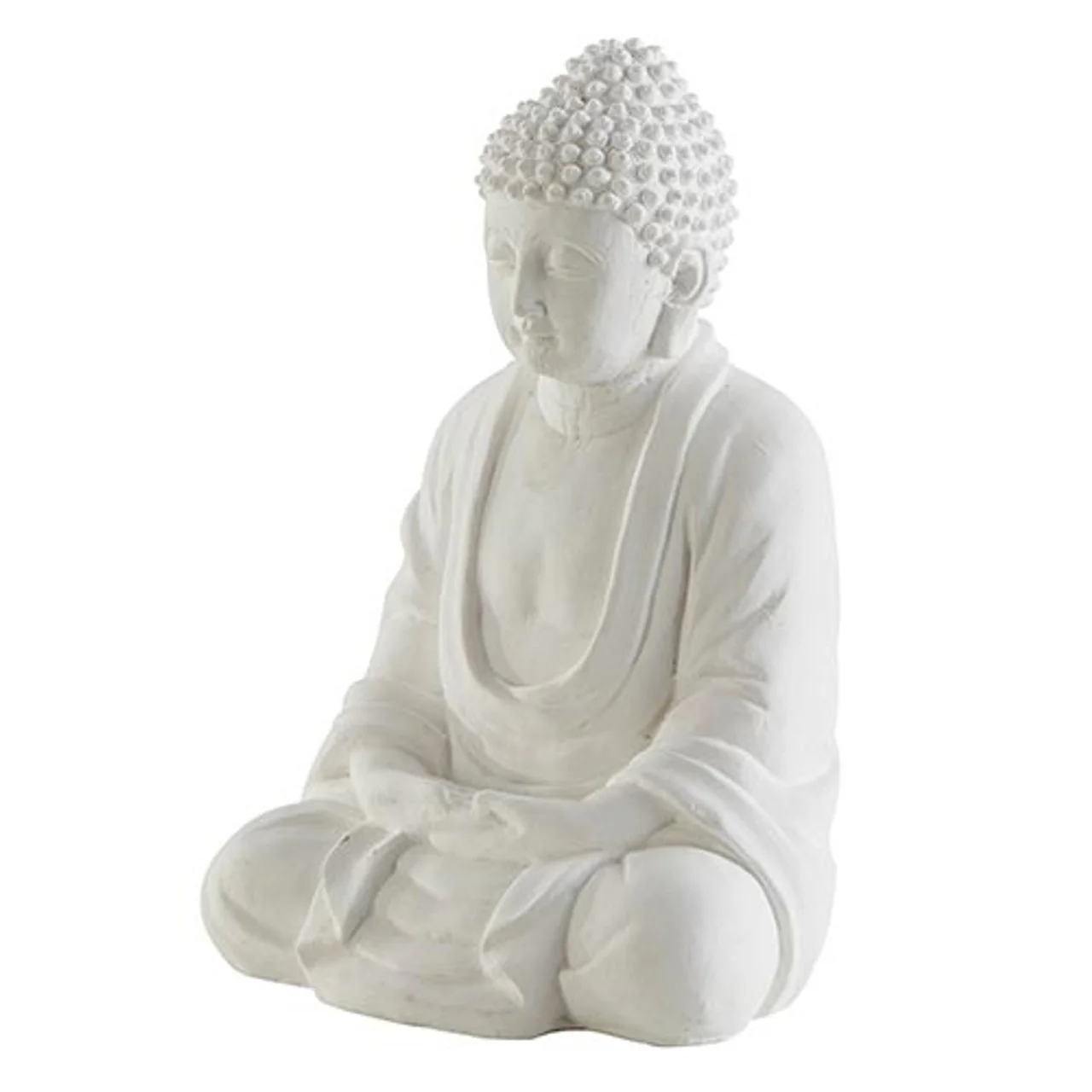 Sitting Buddha Cement Statue | Modern Home & Office Decor Accent | 6" - Image 3