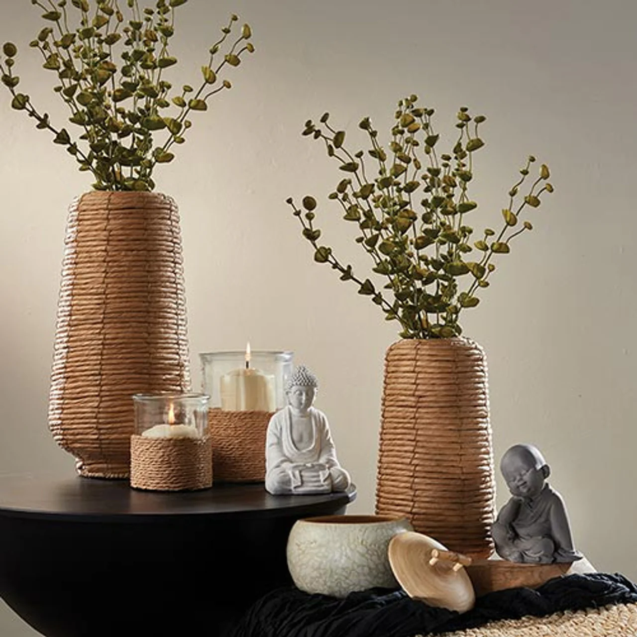 Sitting Buddha Cement Statue | Modern Home & Office Decor Accent | 6" - Image 4