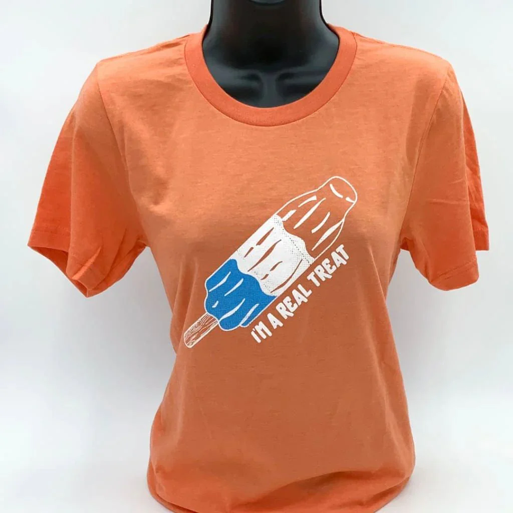 XS-3X I'm a Real Treat Popsicle Unisex T-shirt in Heather Orange Size Small-3XL | Smartass & Sass at GetBullish - Image 3