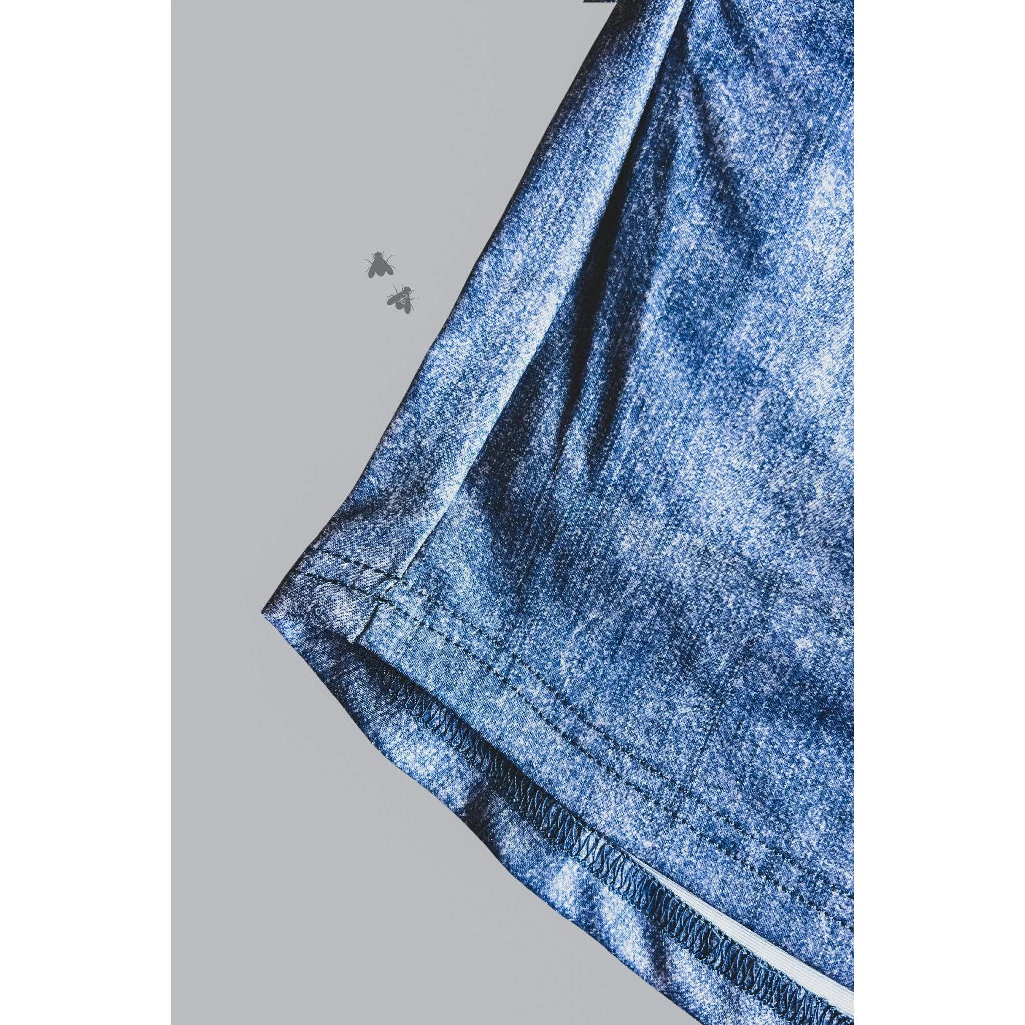 [Size M-2X] Stretch Faux Denim Athletic Style Skort - Image 4