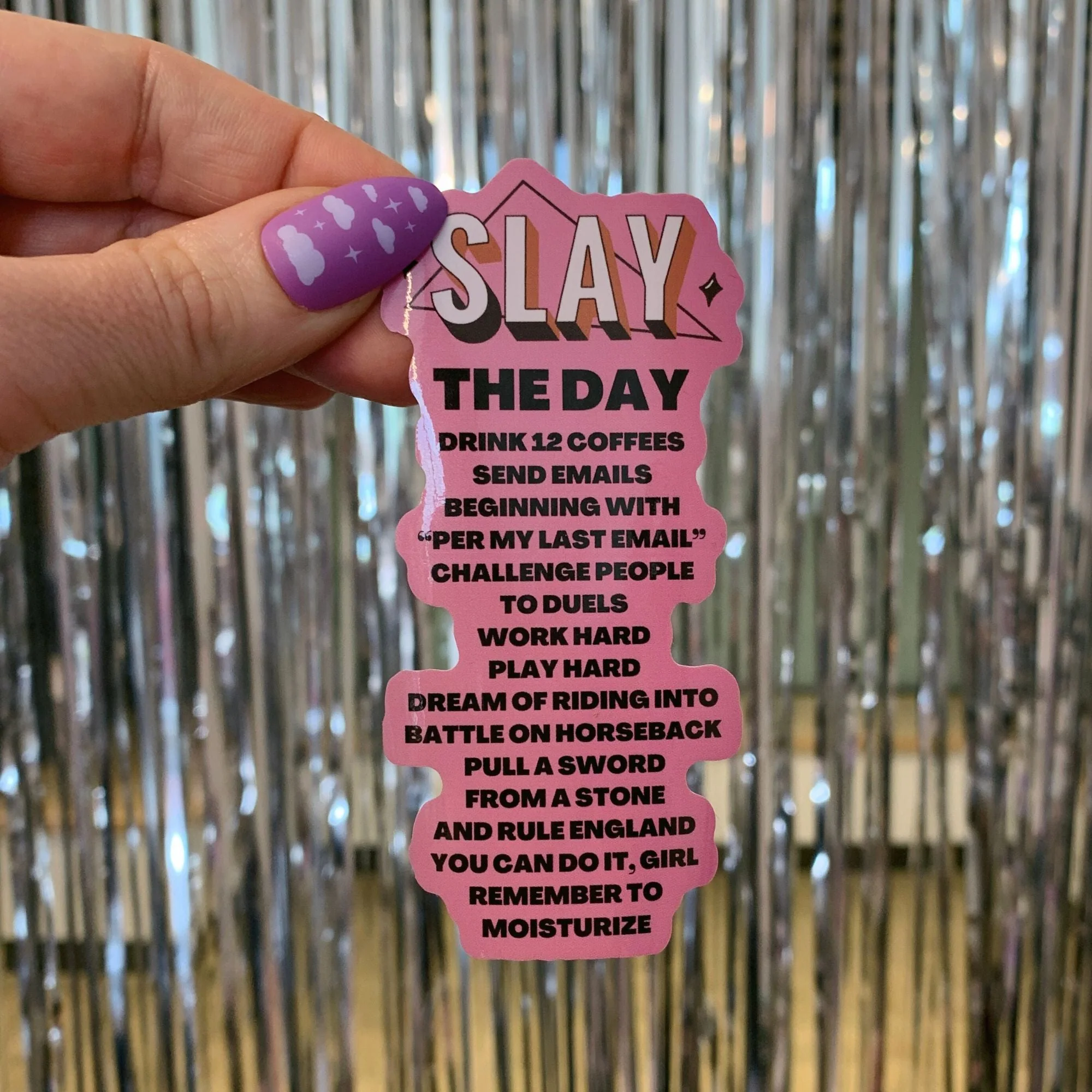 Slay The Day Manifesto Large Sticker | Vinyl Die Cut Decal - Image 4