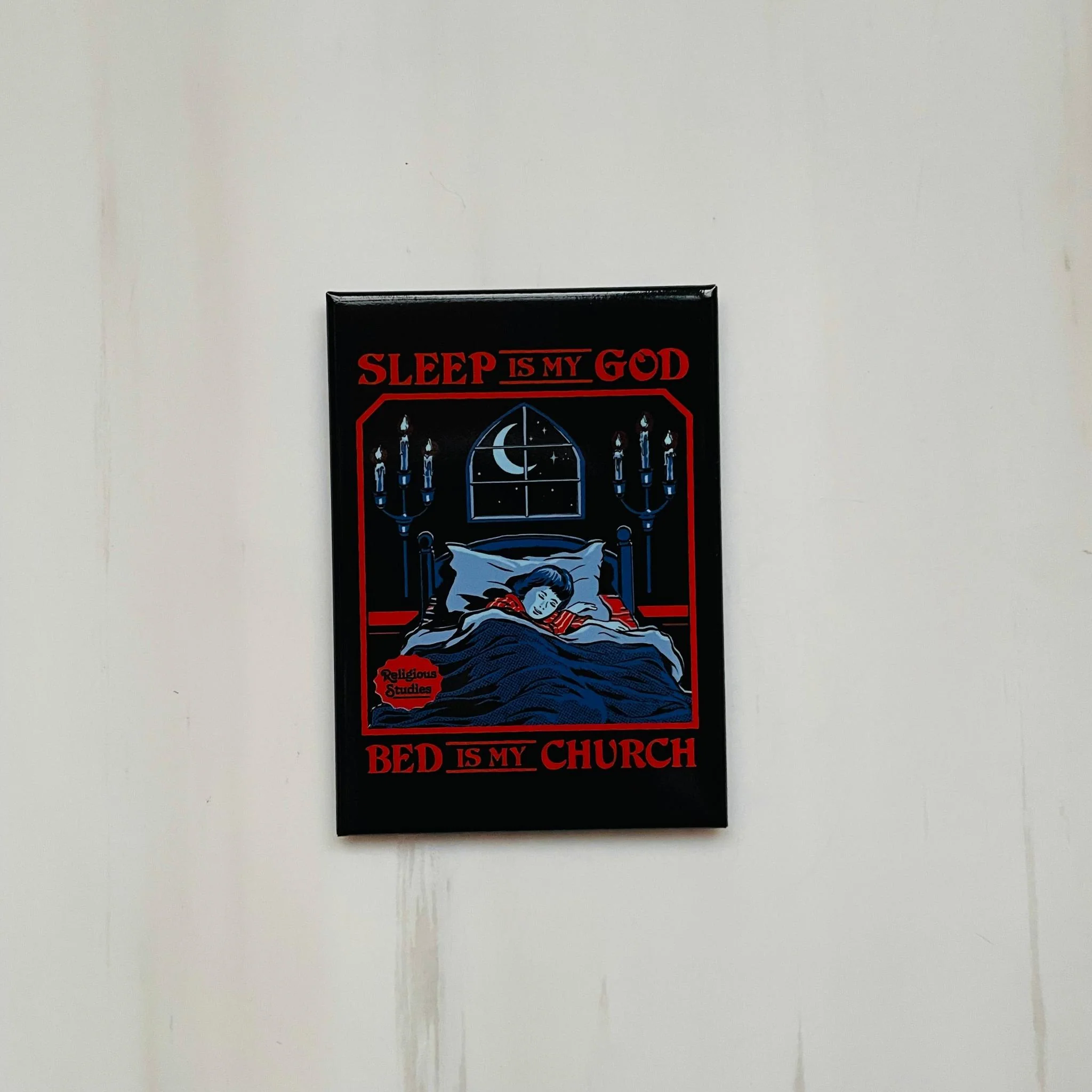 Sleep Is My God, Bed Is My Church. Religious Studies Rectangular Magnet | Refrigerator Magnetic Surface Decor - Image 4