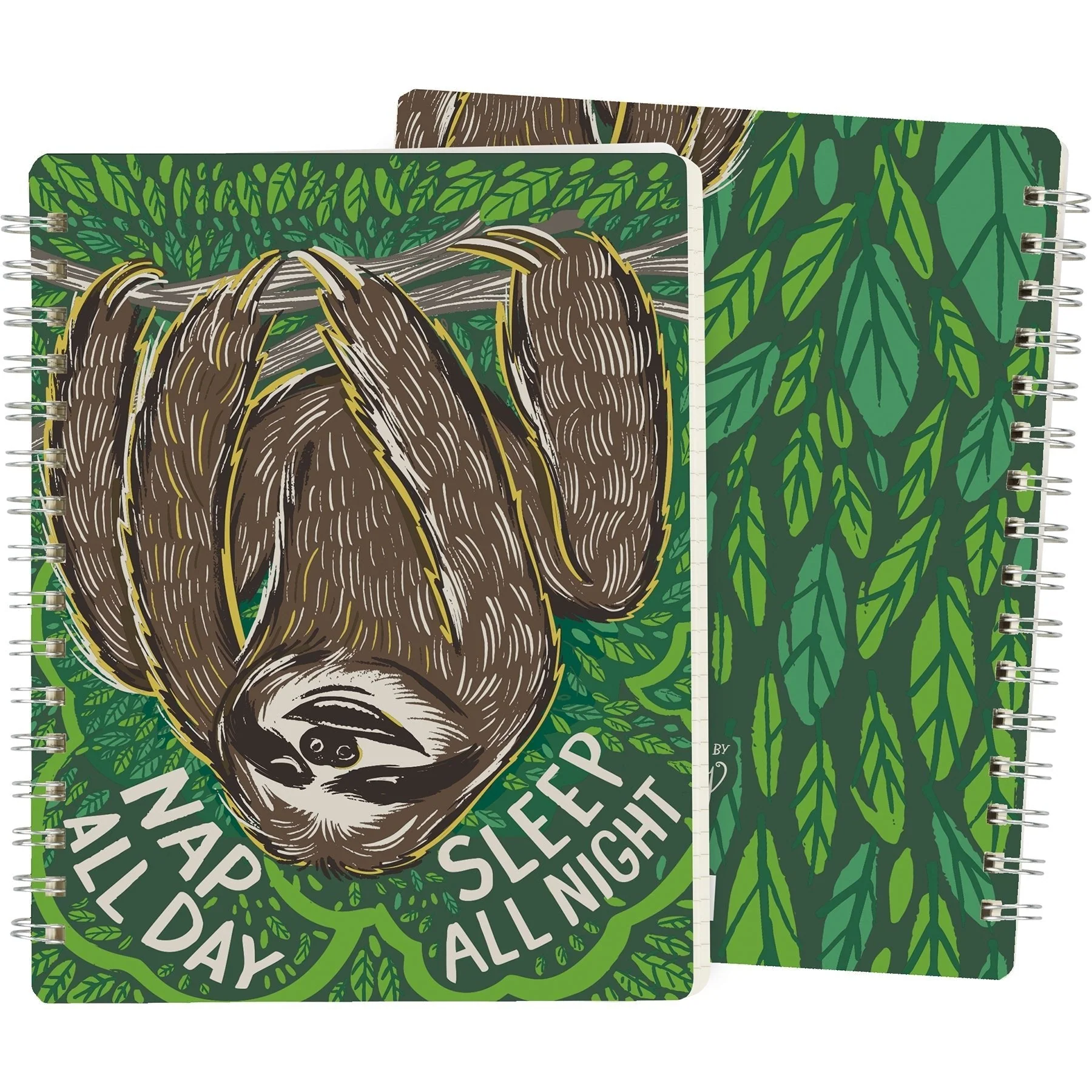 Sloth Nap All Day Sleep All Night Spiral Notebook | 120 Lined Pages | 9" x 7" - Image 4