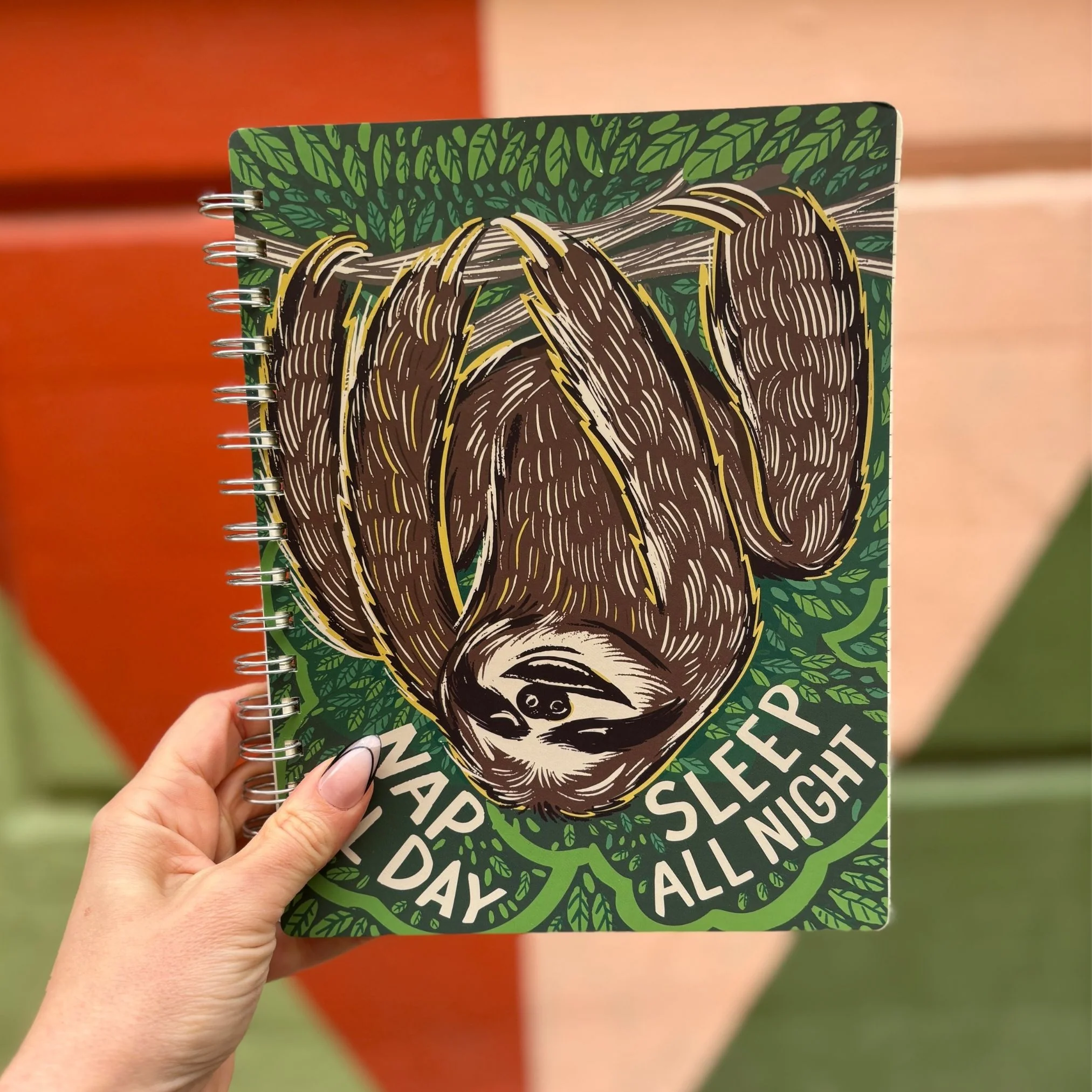 Sloth Nap All Day Sleep All Night Spiral Notebook | 120 Lined Pages | 9" x 7" - Image 7