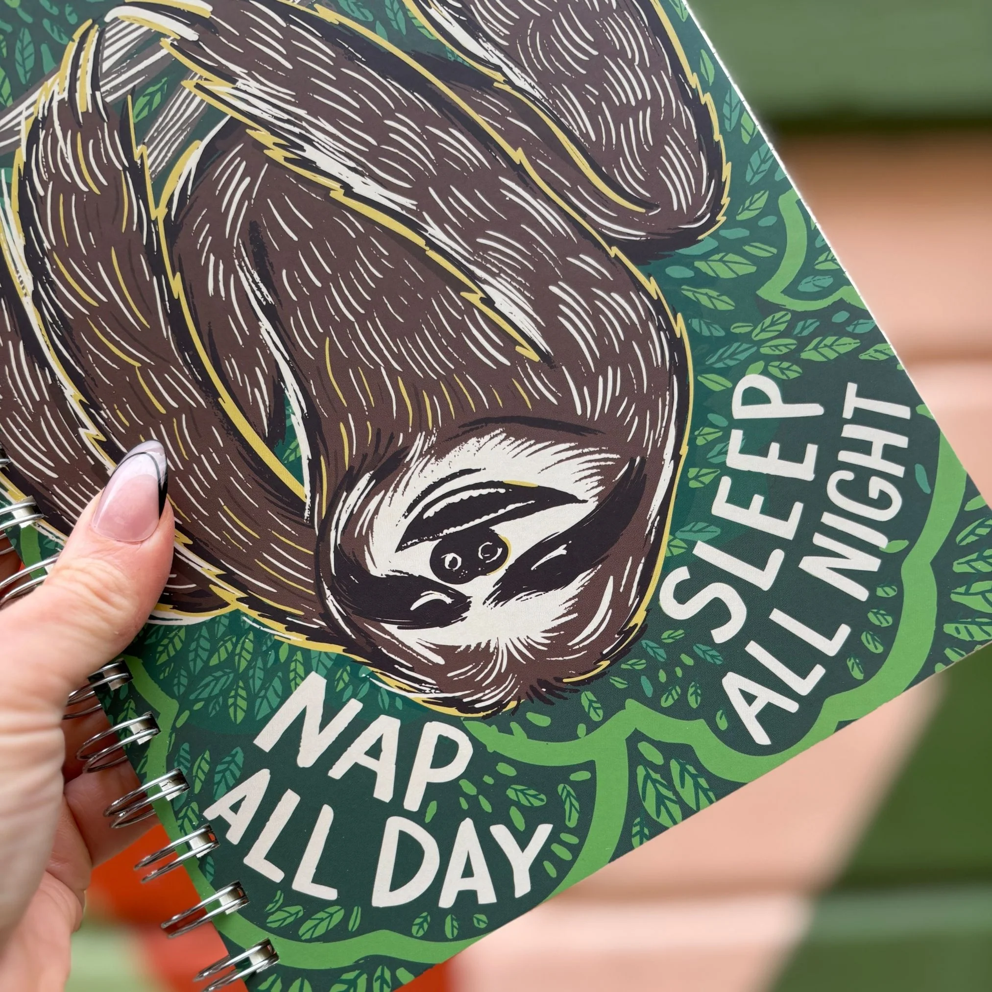 Sloth Nap All Day Sleep All Night Spiral Notebook | 120 Lined Pages | 9" x 7" - Image 9