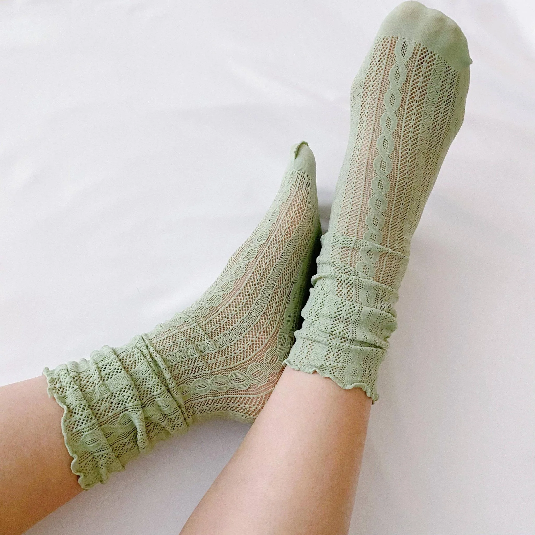 Slouch Crochet Lace Socks – Set of 2 Coordinating Pairs