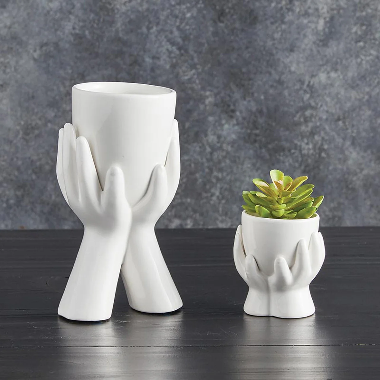 Ceramic Hands Mini Planter | Decorative Mini Aesthetic Plant Pot for Succulents & Flowers - Image 3