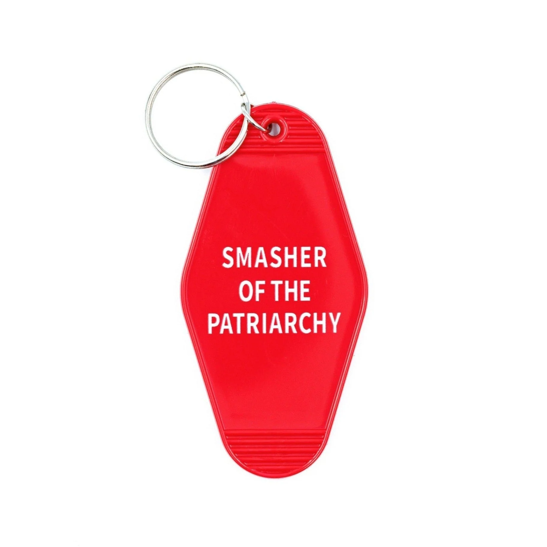 Smasher of the Patriarchy Feminist Motel Keychain in Red - Image 4
