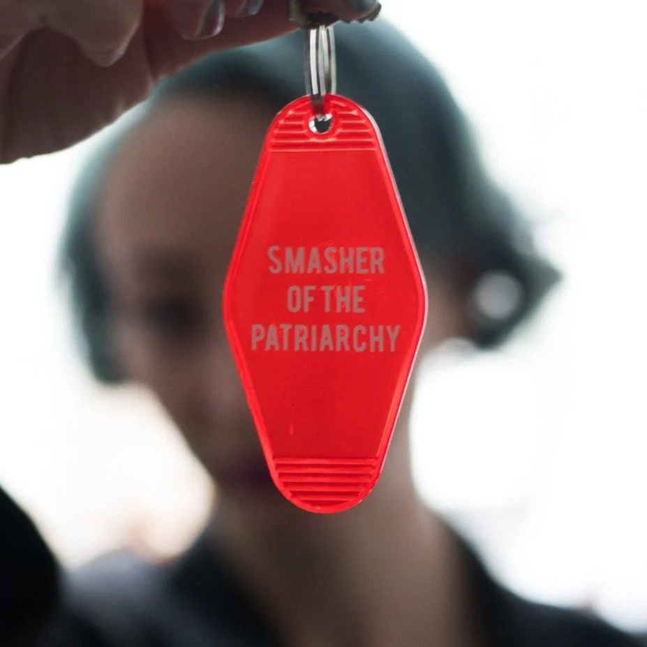 Smasher of the Patriarchy Feminist Motel Keychain in Red - Image 5