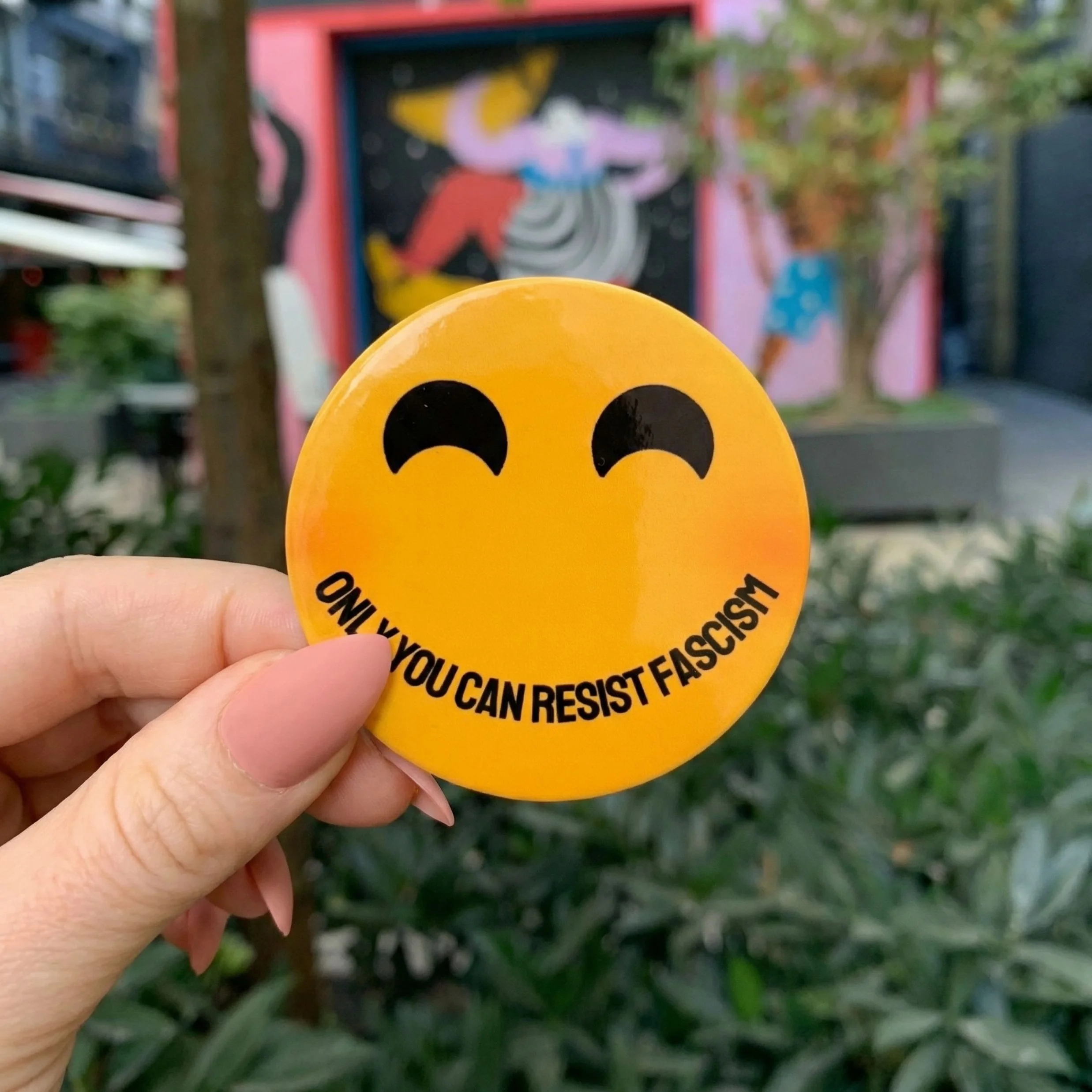 Smiley Only You Can Resist Fascism Sticker | Minimalist Protest Vinyl Decal