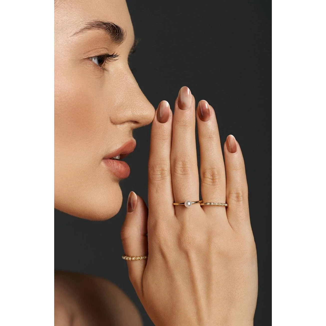 Smoked Mocha Press-On Nails – Soft Smoky Brown Swirl Nails | Short & Reusable - Image 3