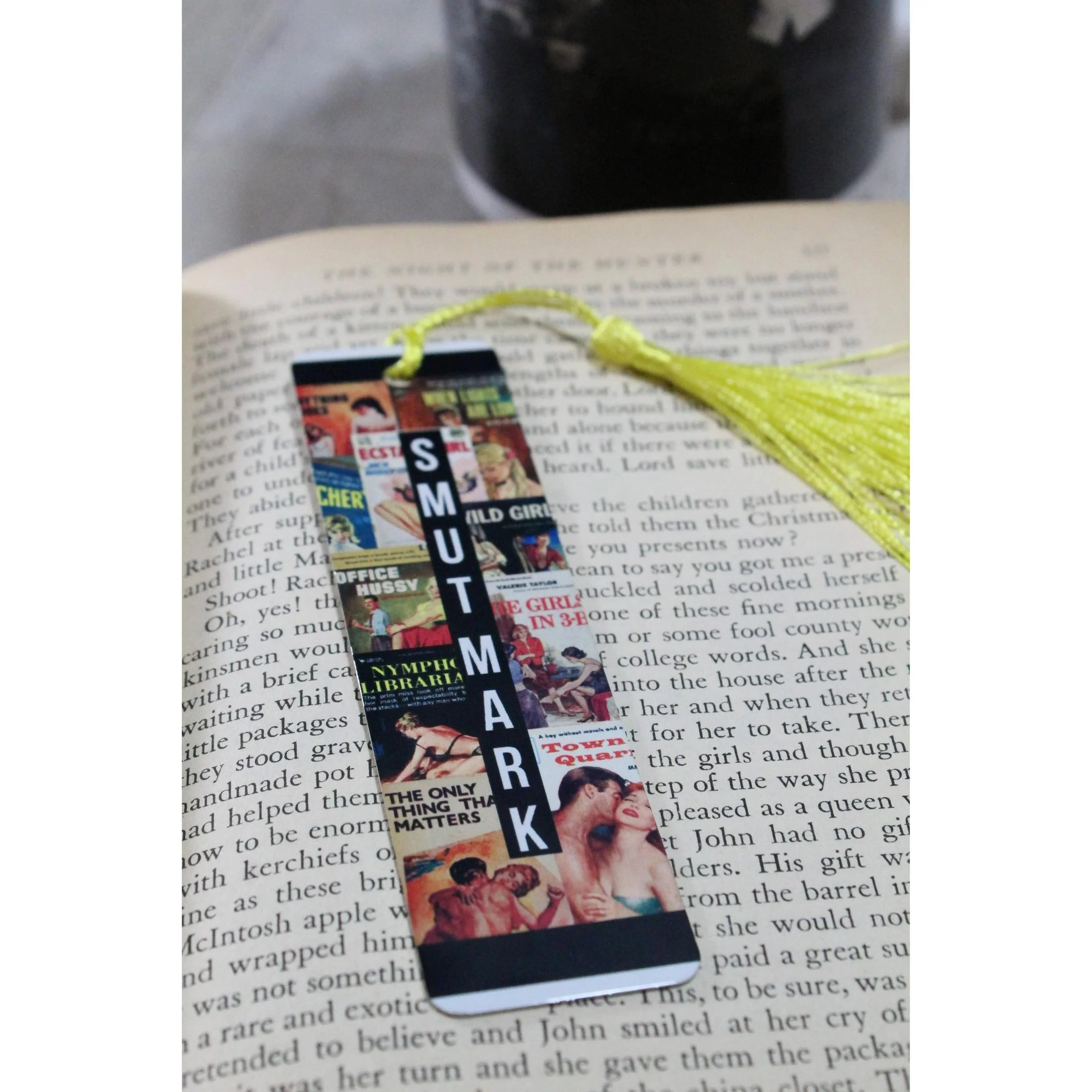 Smut Mark Metal Bookmark with Yellow Tassle | Book Lover Gifts - Image 2