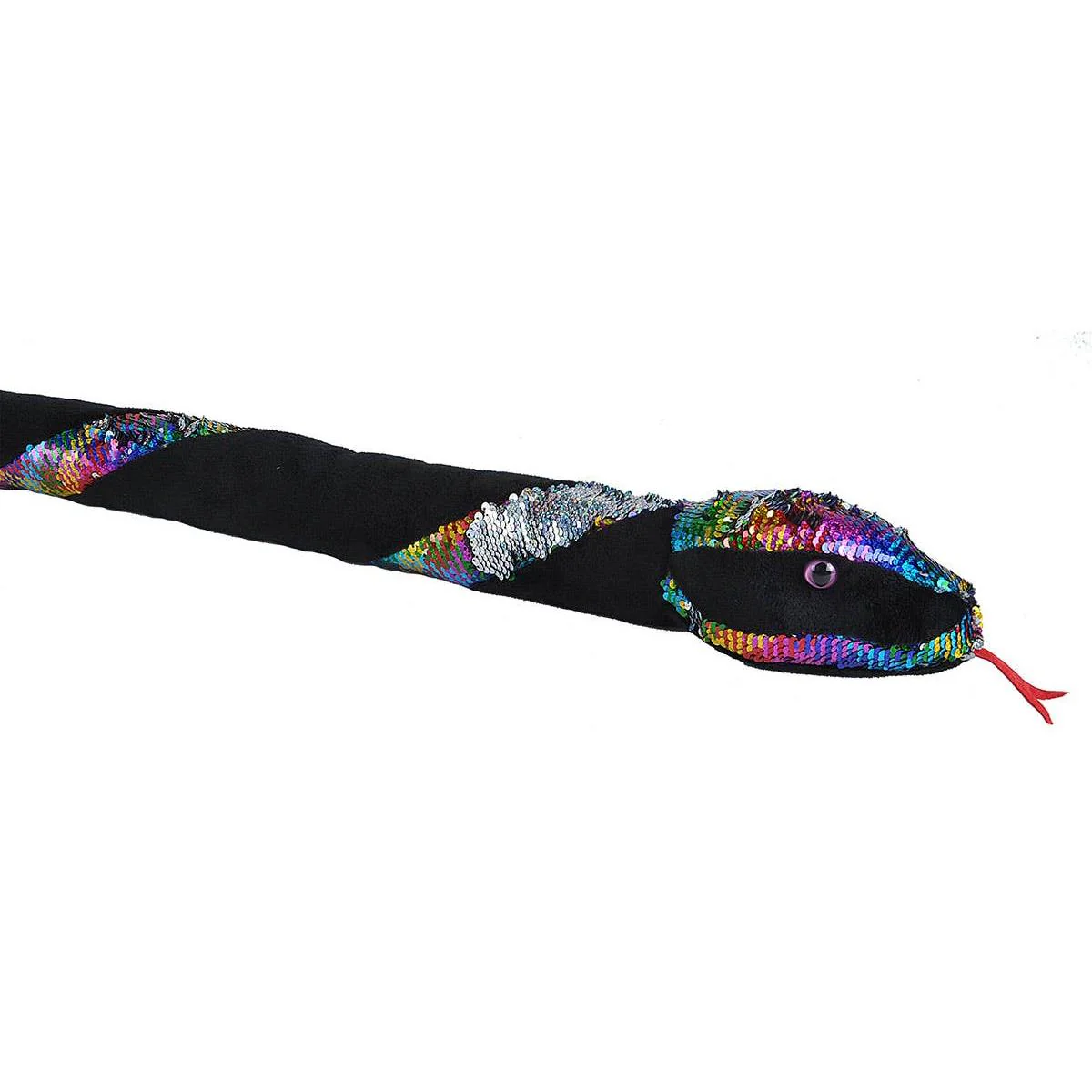 Rainbow Sequin Long Snake Stuffed Animal 54" | 4.5 Foot Long Plush Snake - Image 4