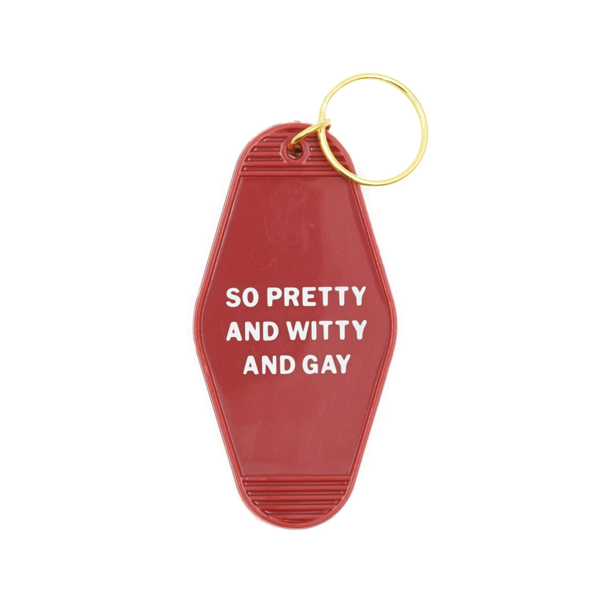 So Pretty and Witty and Gay Motel Style Keychain in Red - Image 4