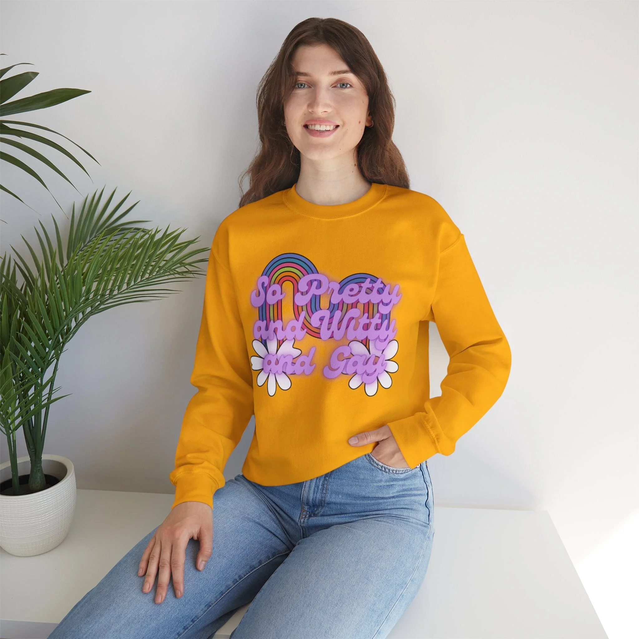 So Pretty and Witty and Gay Unisex Heavy Blend™ Crewneck Sweatshirt Sizes SM-5XL | Plus Size Available - Image 8