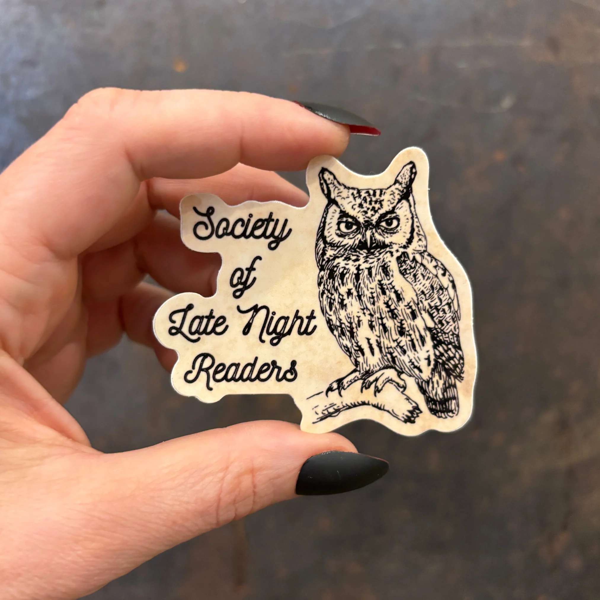 Society Of Late Night Readers Die Cut Owl Vinyl Sticker - Image 7