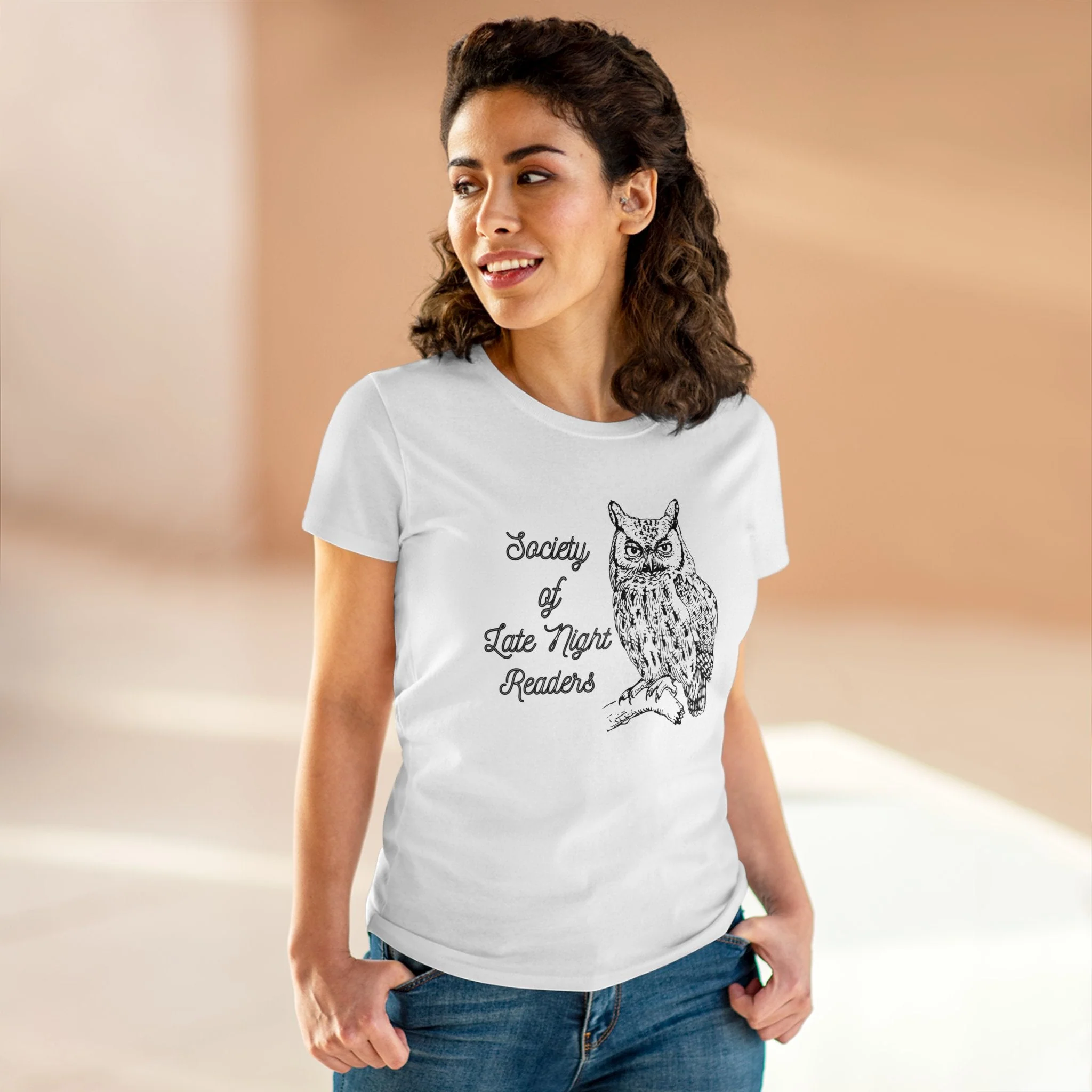 Society Of Late Night Readers Women's Midweight Cotton Tee - Image 3