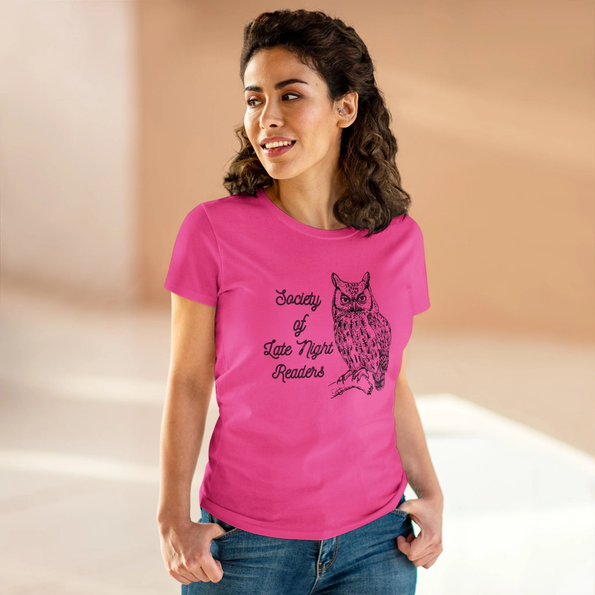 Society Of Late Night Readers Women's Midweight Cotton Tee - Image 4