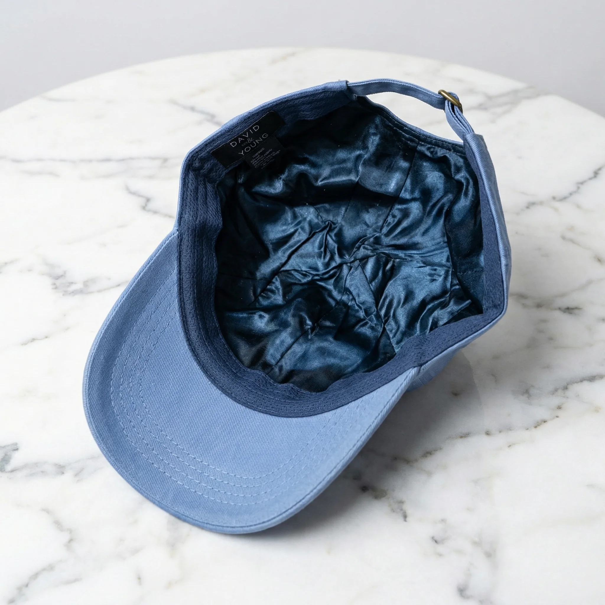 Solid Cotton Baseball Cap with Satin Lining in Vintage Blue or Burgundy - Image 11