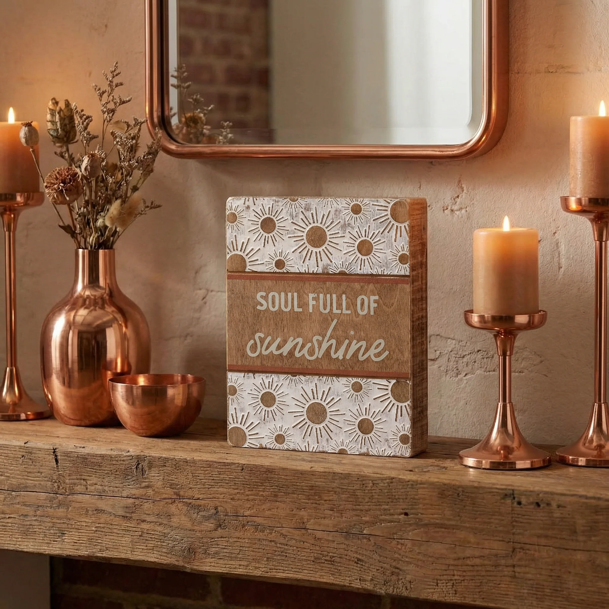 Soul Full Of Sunshine Wooden Box Sign | Boho Sunburst Home Decor - Image 6