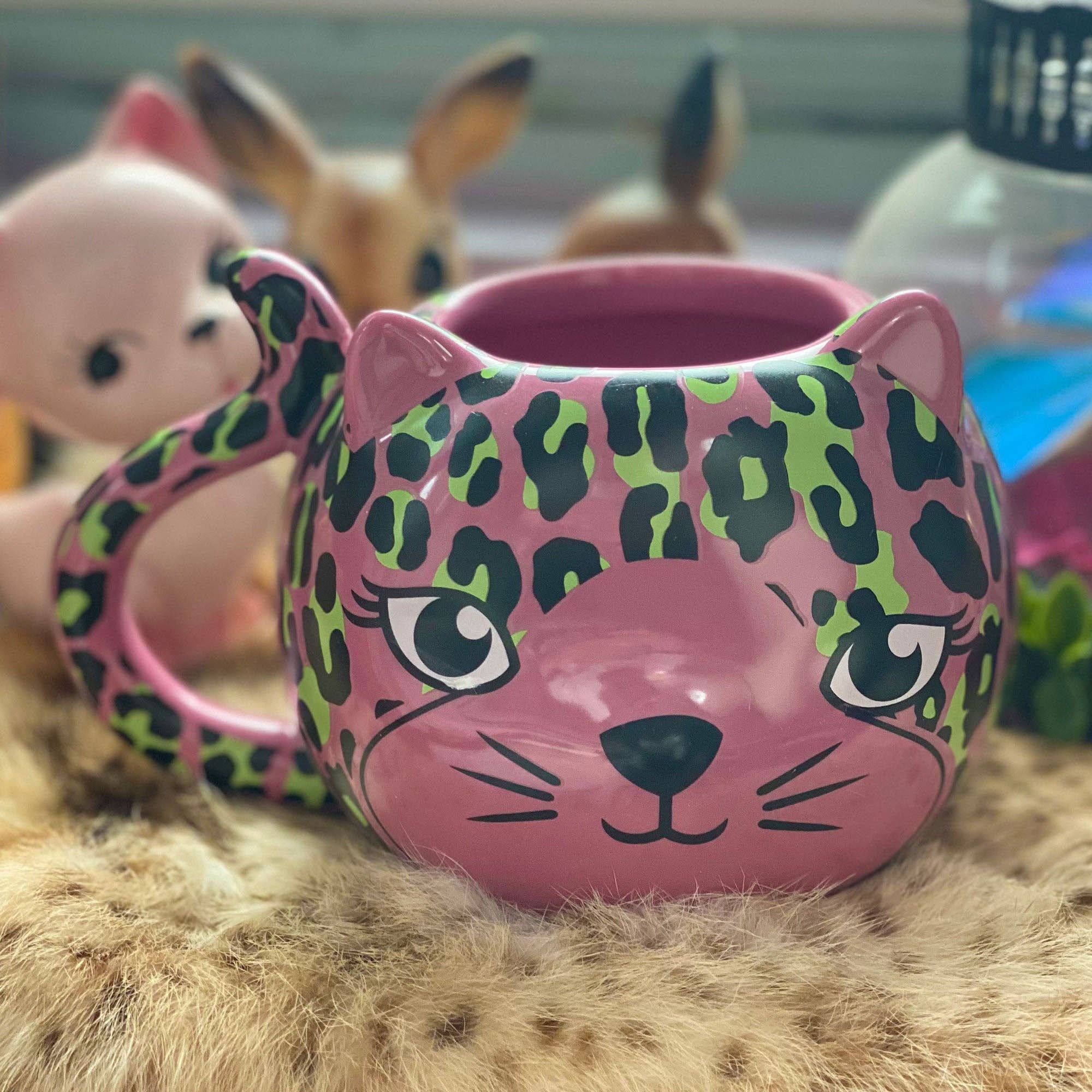 Pink Leopard Cat Mug | Cute Ceramic Coffee Tea Cup | Gift for Her - Image 6