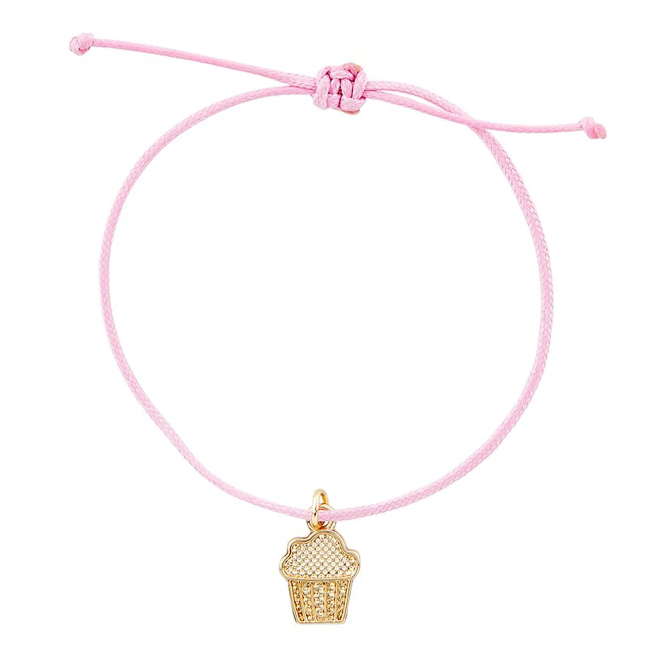 Wishing You a Happy Birthday Cupcake Charm Cord Bracelet on a Gift Card - Image 3
