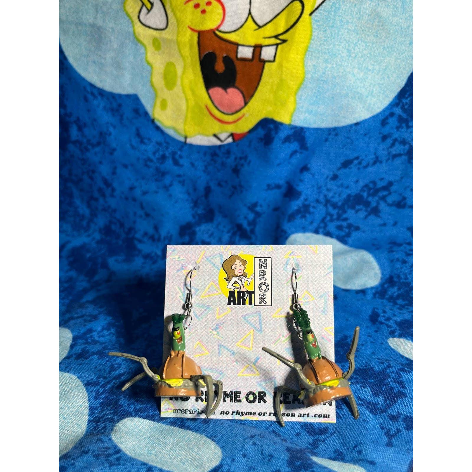 Plankton Stealing the Krabby Patty Earrings | Funny Spongebob Squarepants - Image 6