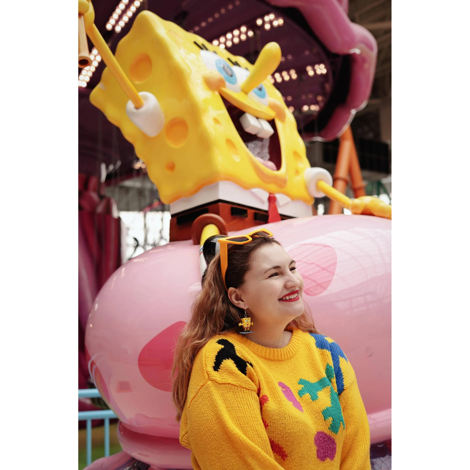 Surfboarding Spongebob Earrings | Miniature Dangle Fashion Jewelry - Image 7