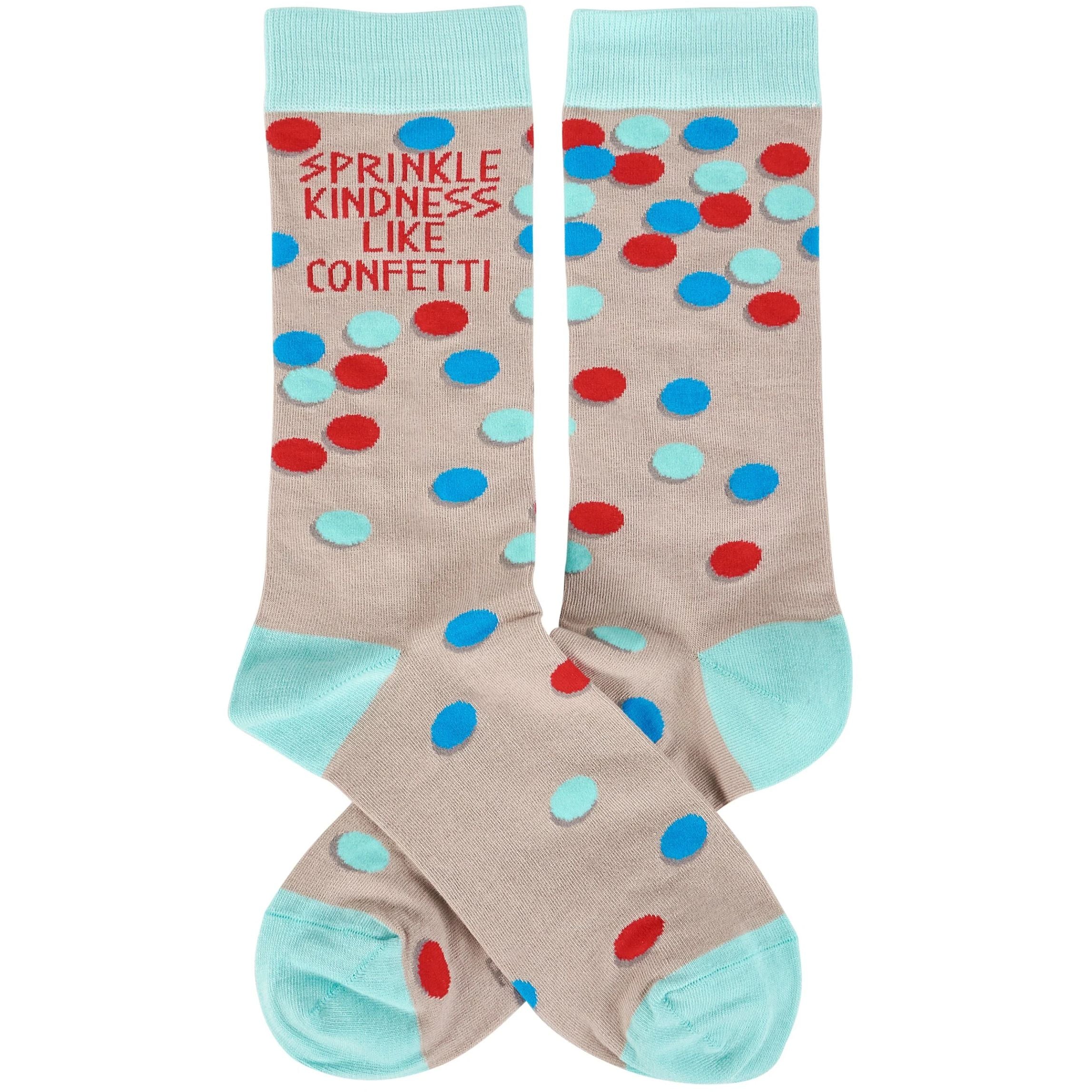 Sprinkle Kindness Like Confetti Socks | Inspirational Colorful Crew Socks - Image 2