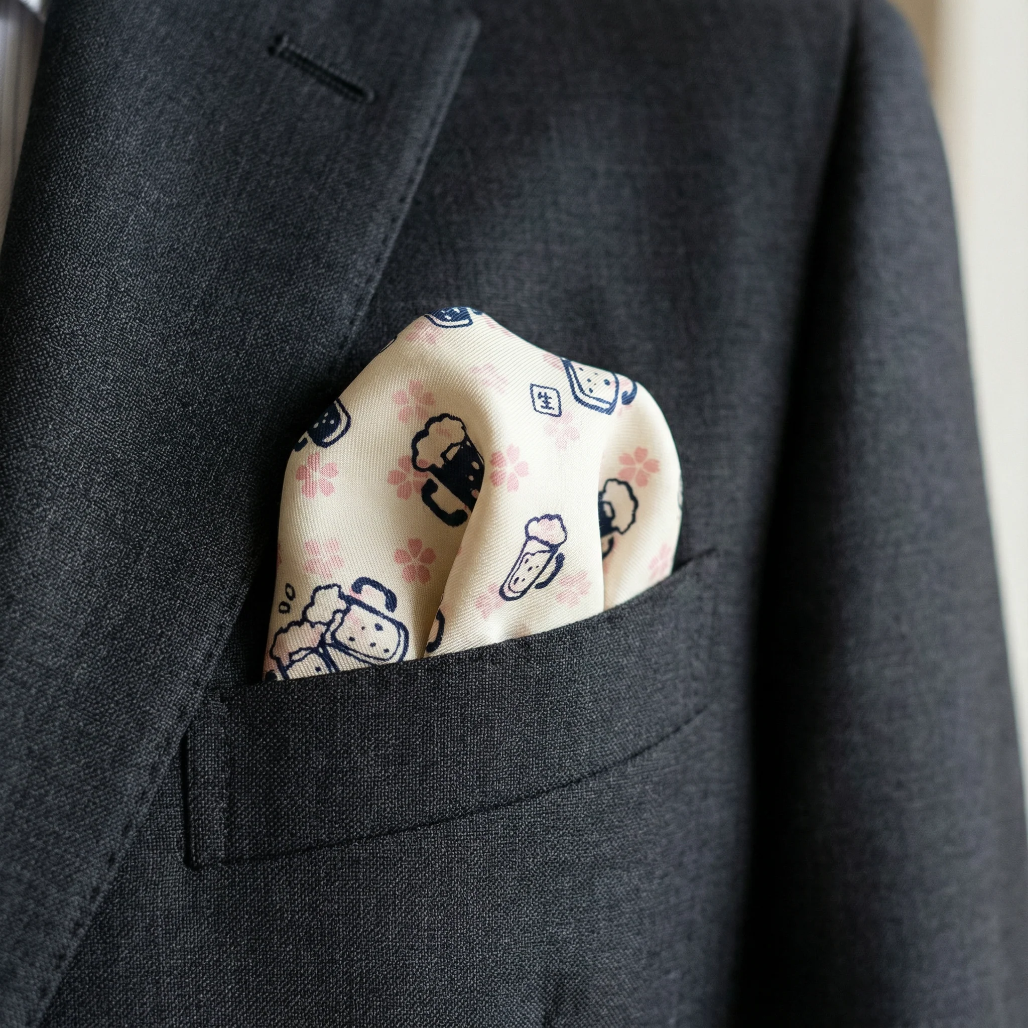 Spring Party Beer and Flowers Tenugui Hankie Handkerchief | Japanese Hand Cloth - Image 3