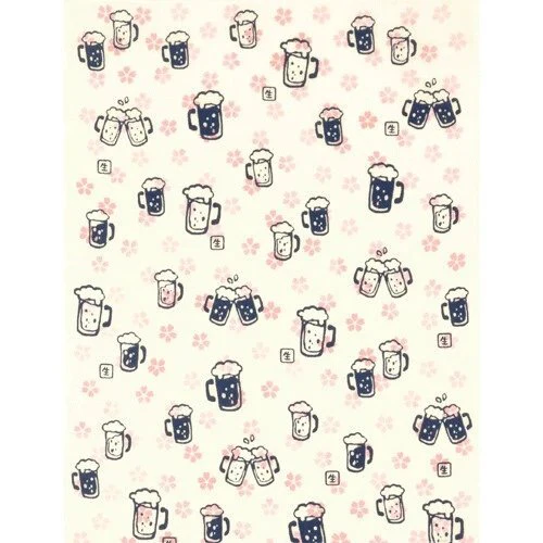 Spring Party Beer and Flowers Tenugui Hankie Handkerchief | Japanese Hand Cloth - Image 5