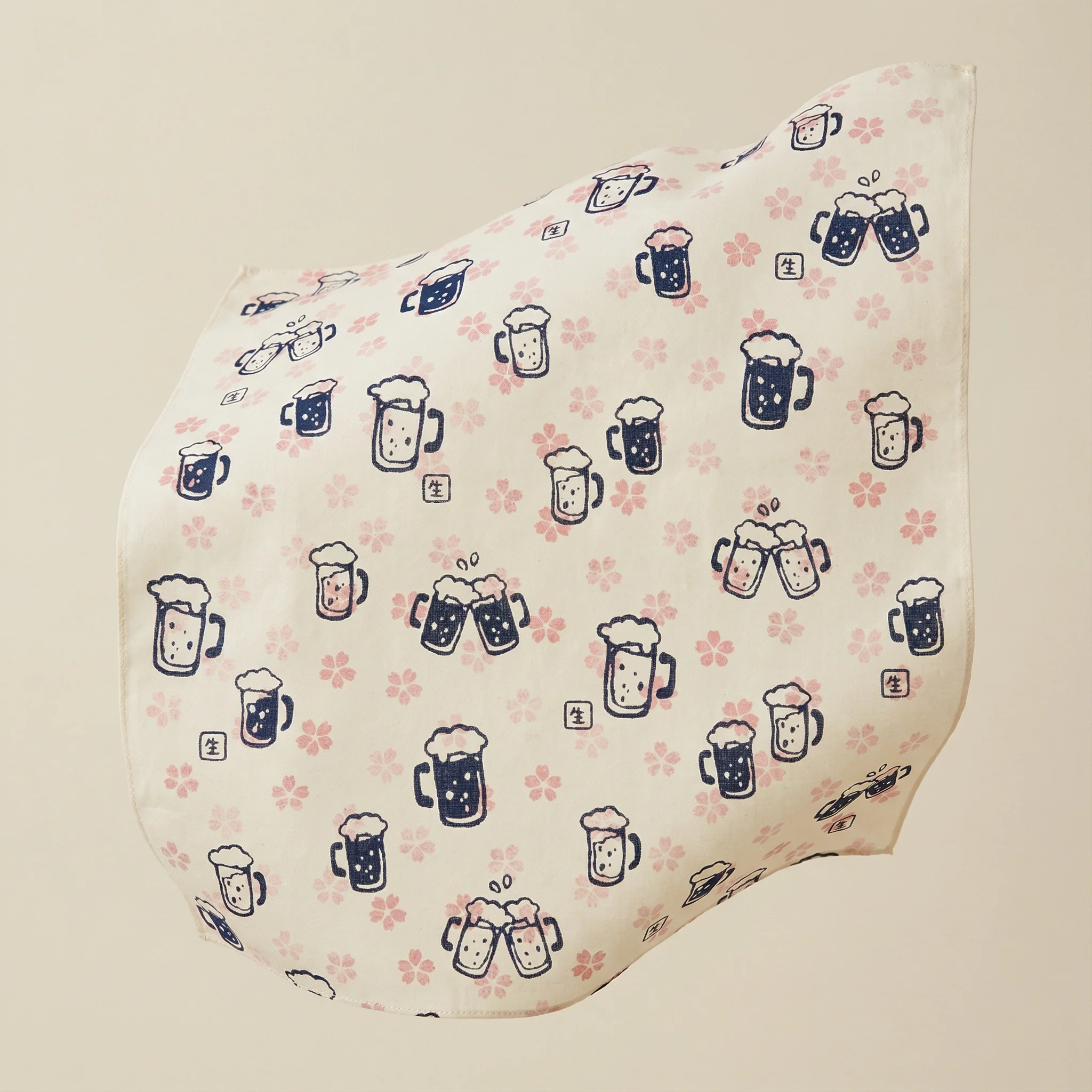 Spring Party Beer and Flowers Tenugui Hankie Handkerchief | Japanese Hand Cloth - Image 6