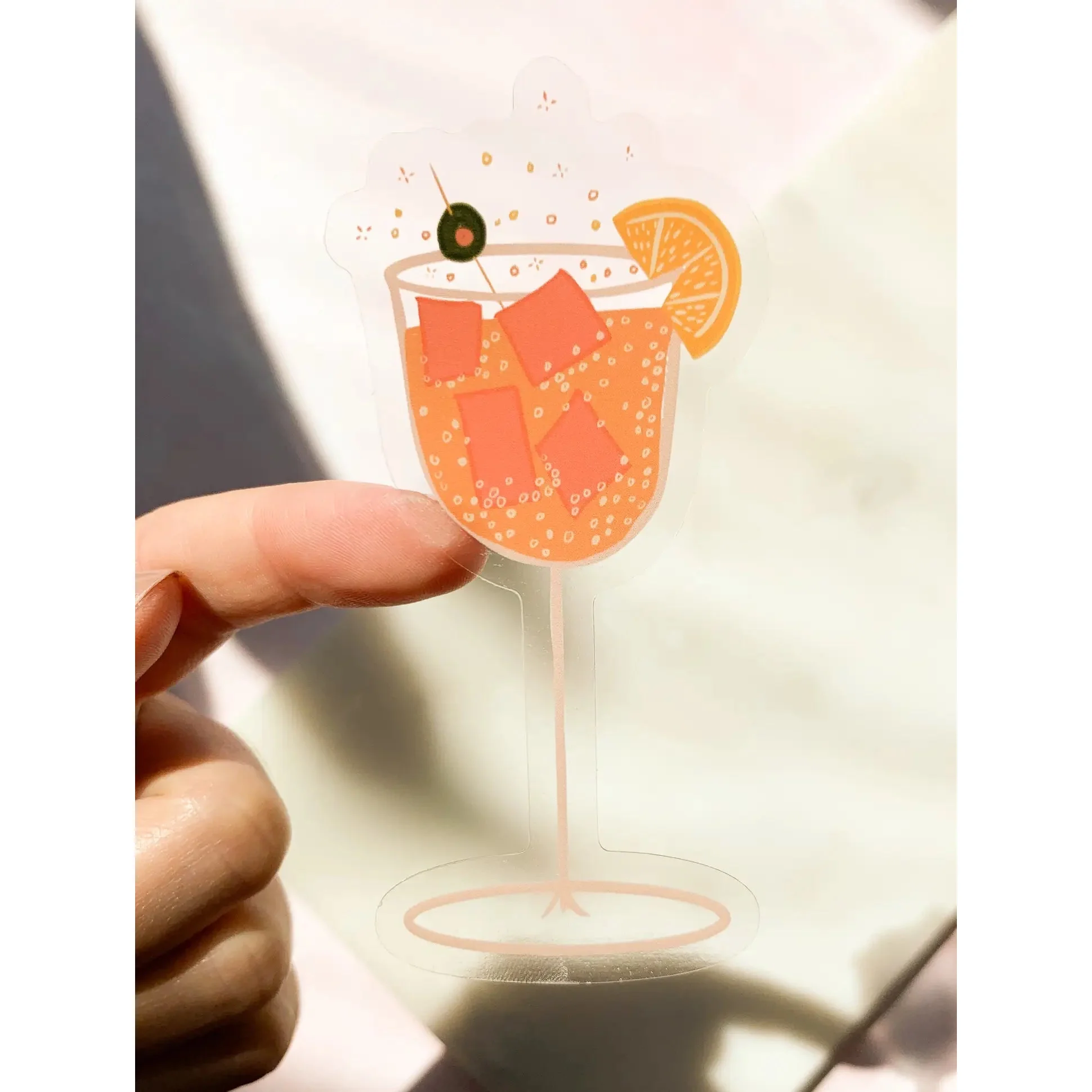 Spritz Cocktail Wine Glass Transparent Sticker - Image 2