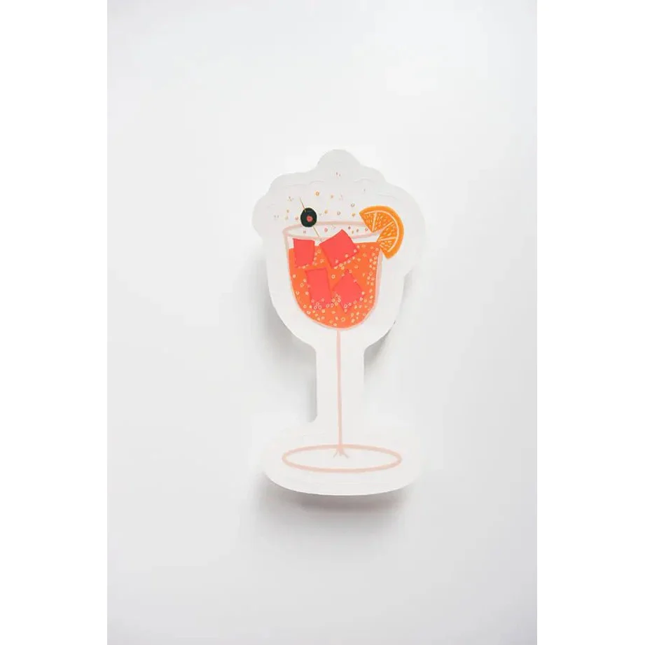 Spritz Cocktail Wine Glass Transparent Sticker - Image 3