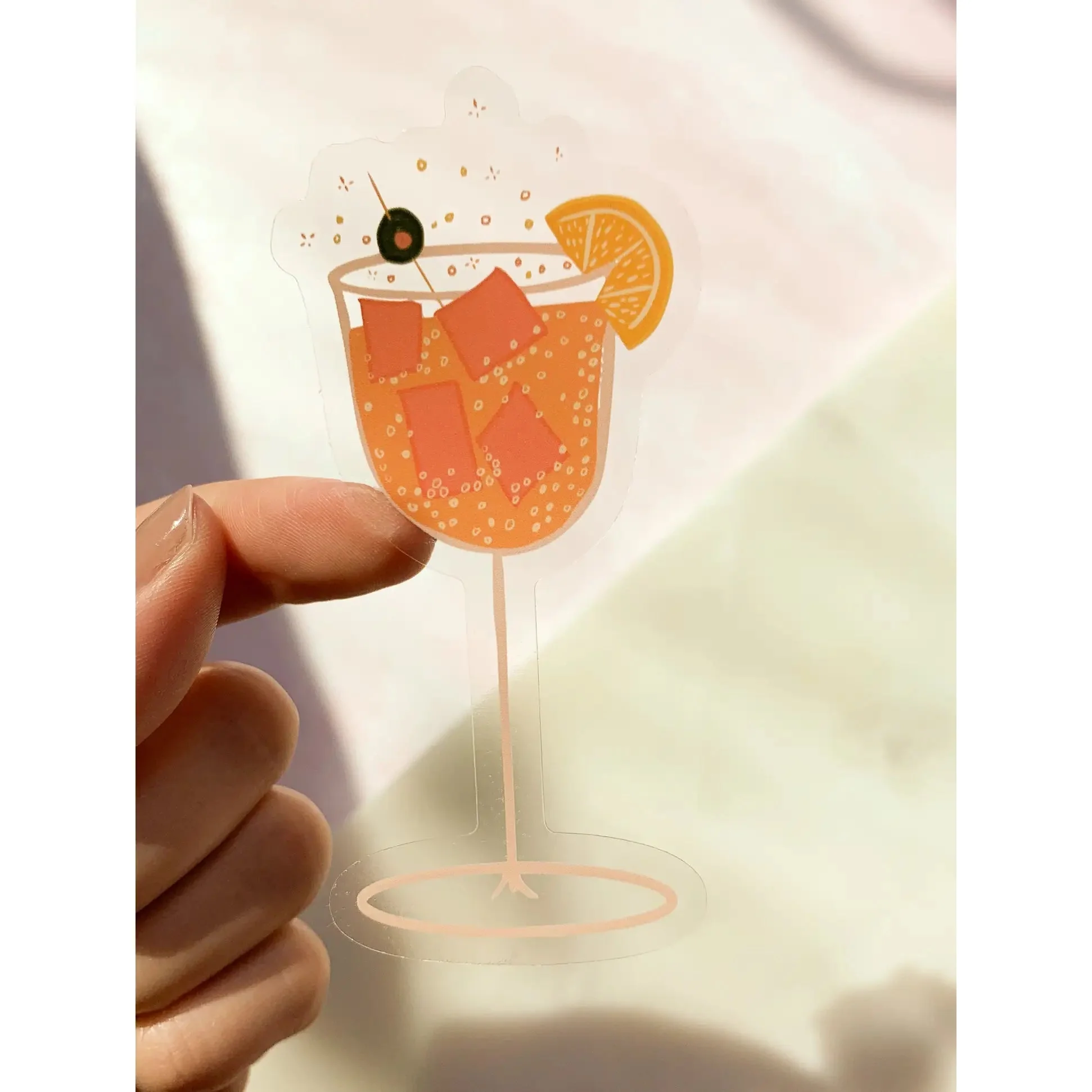 Spritz Cocktail Wine Glass Transparent Sticker - Image 4