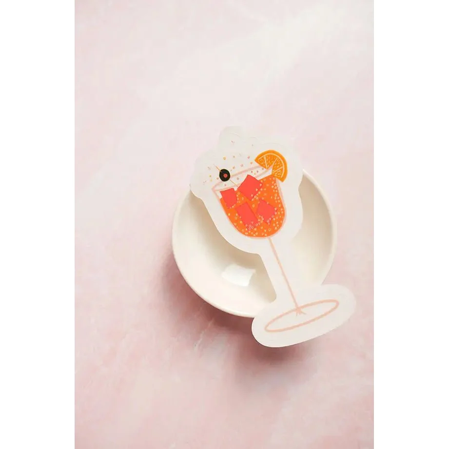 Spritz Cocktail Wine Glass Transparent Sticker - Image 5